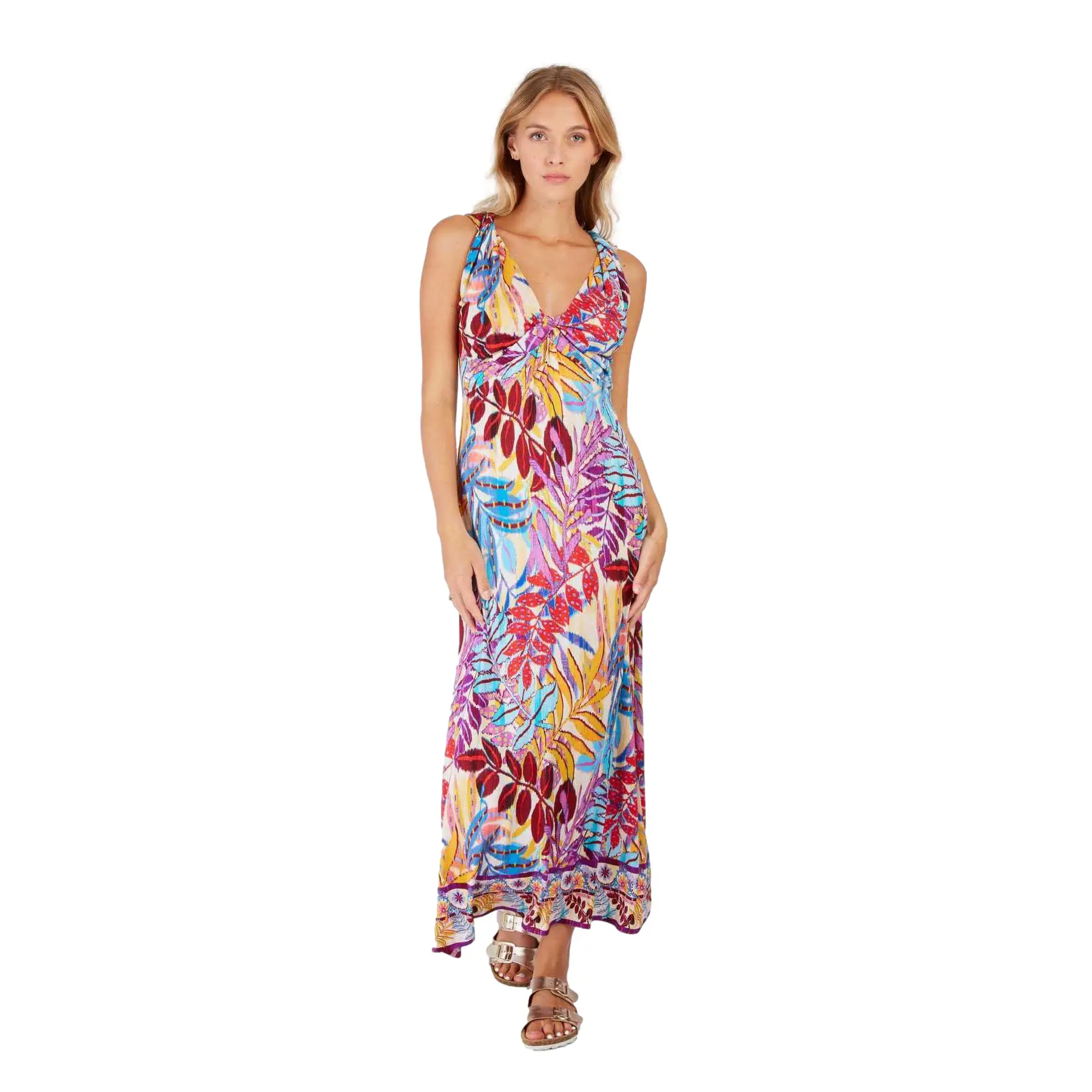 Maxi-Kleid Tropisch Damen Derhy Perruche