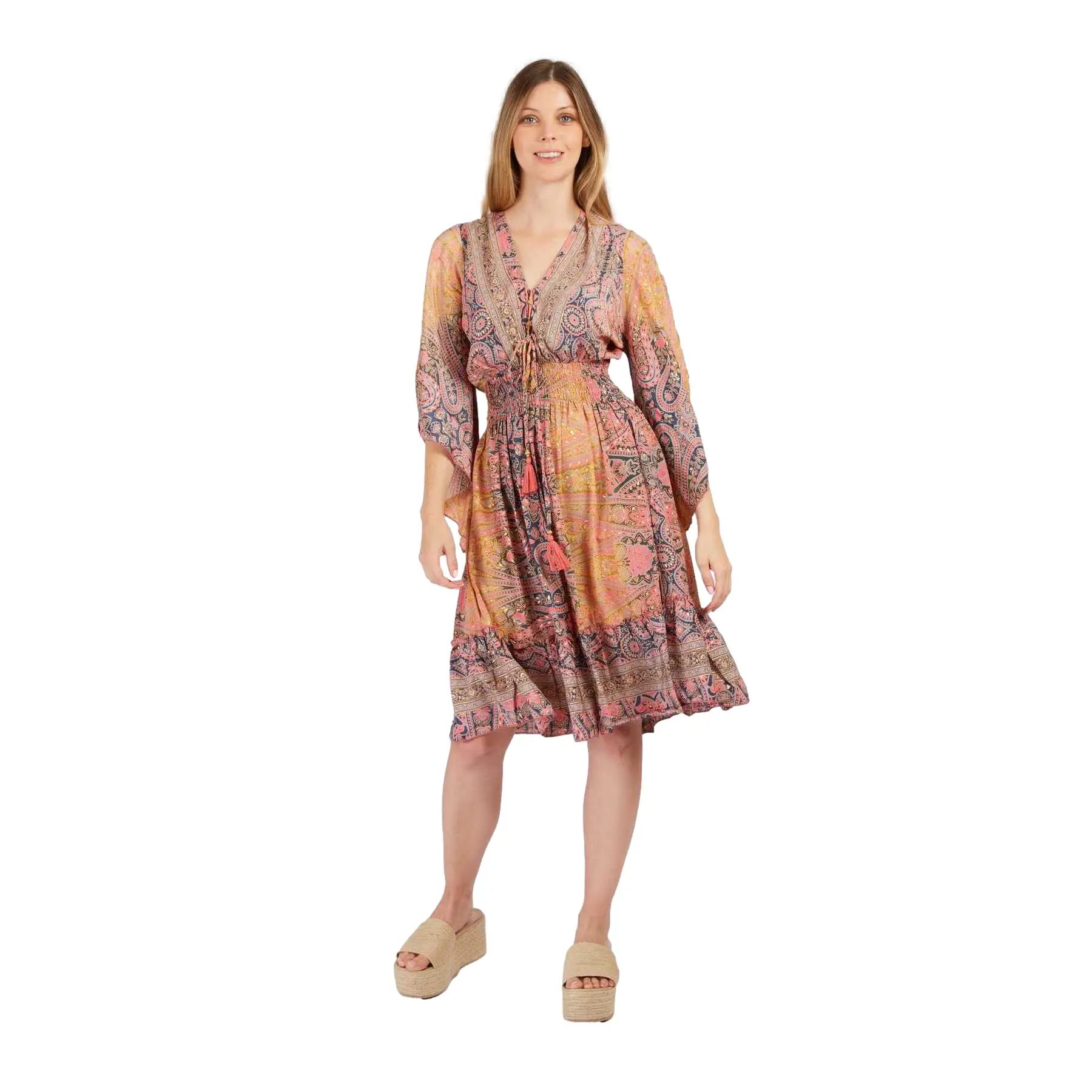 Damen V-Ausschnitt Kleid Derhy Petra