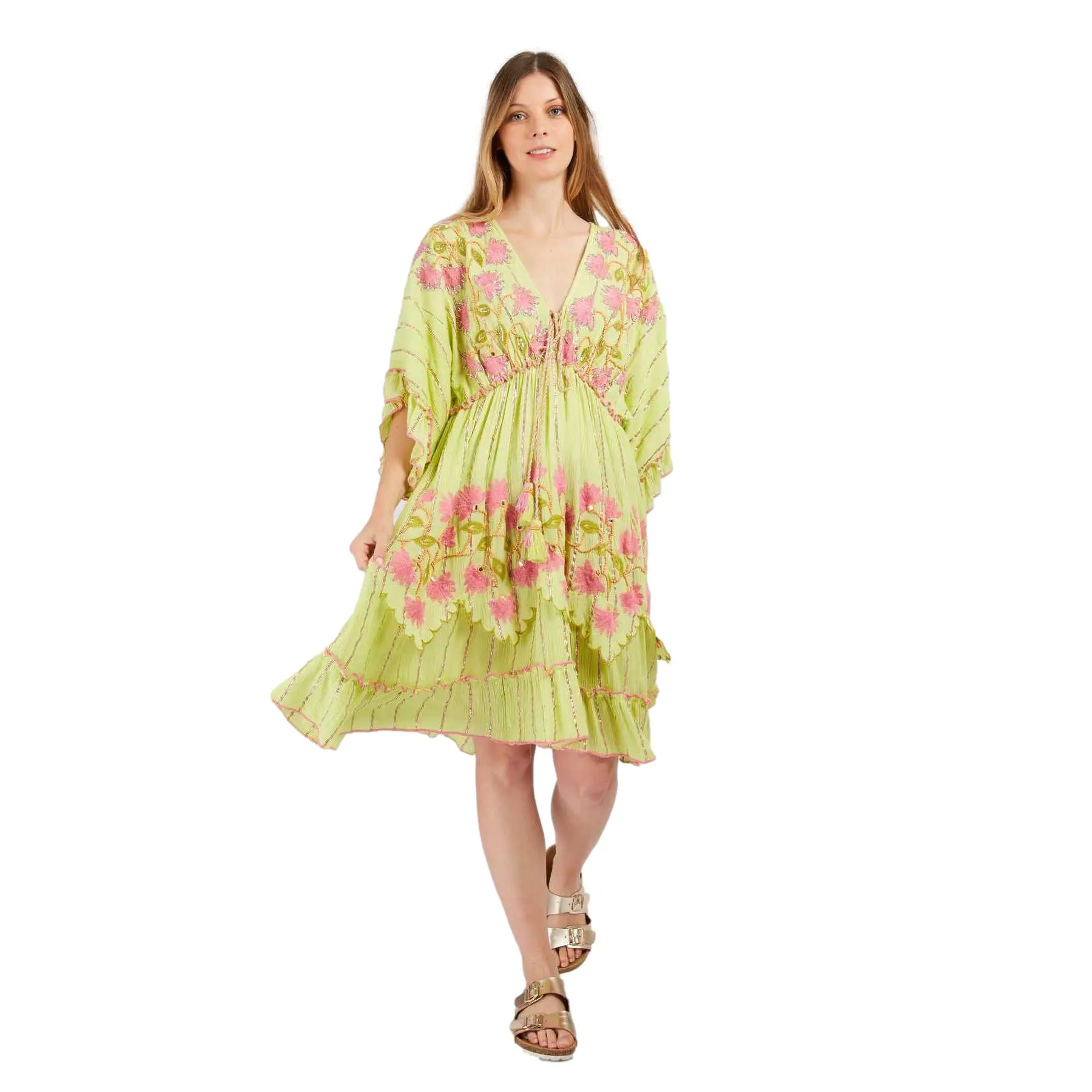 Kurzes besticktes Kleid, Damen Derhy Caitline