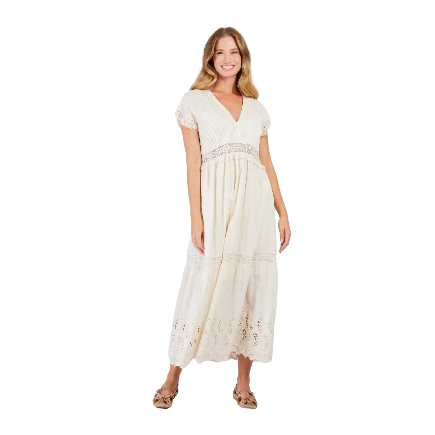 Langes Kleid aus Spitze, Damen Derhy Christa