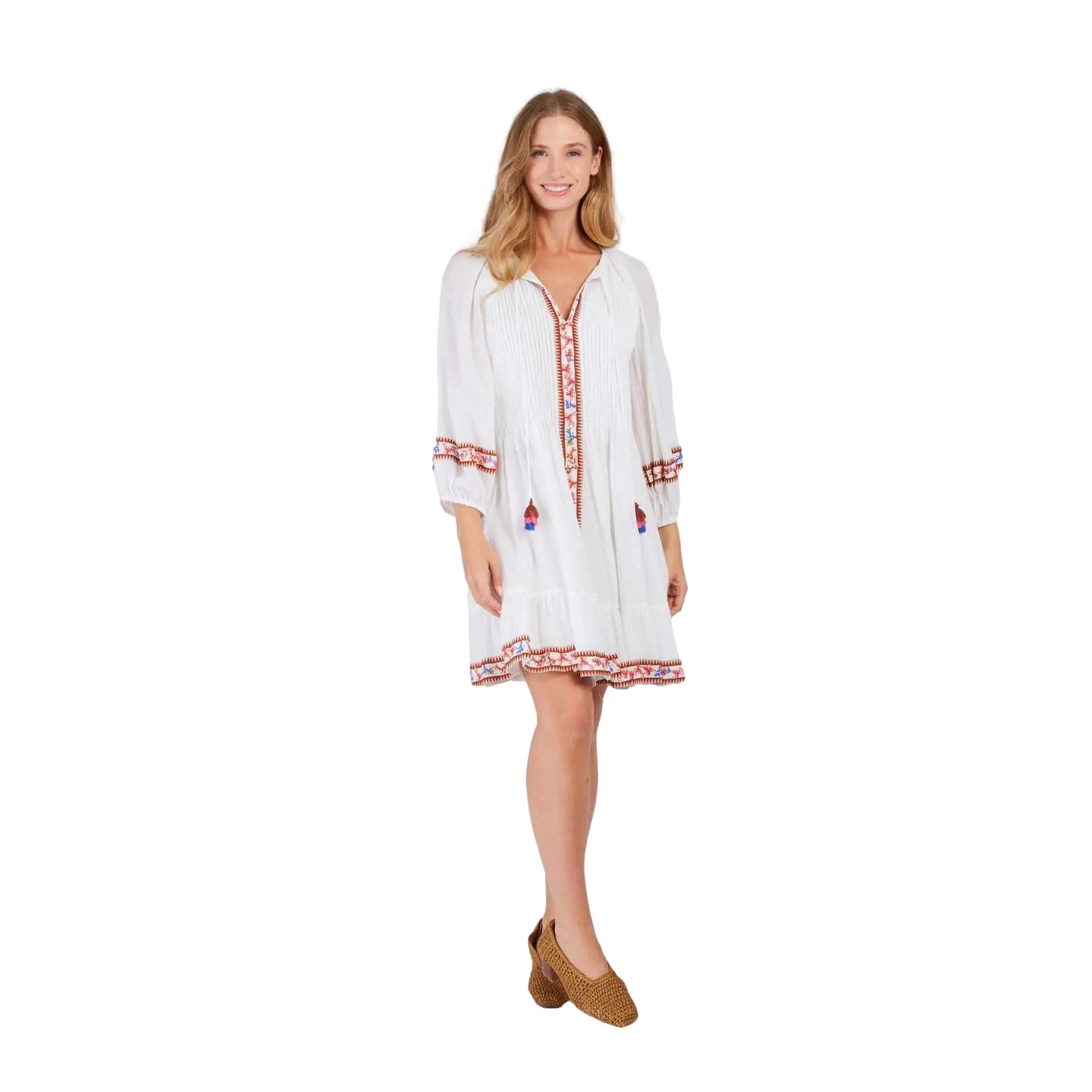 Kurzes bedrucktes Kleid Damen Derhy Christine