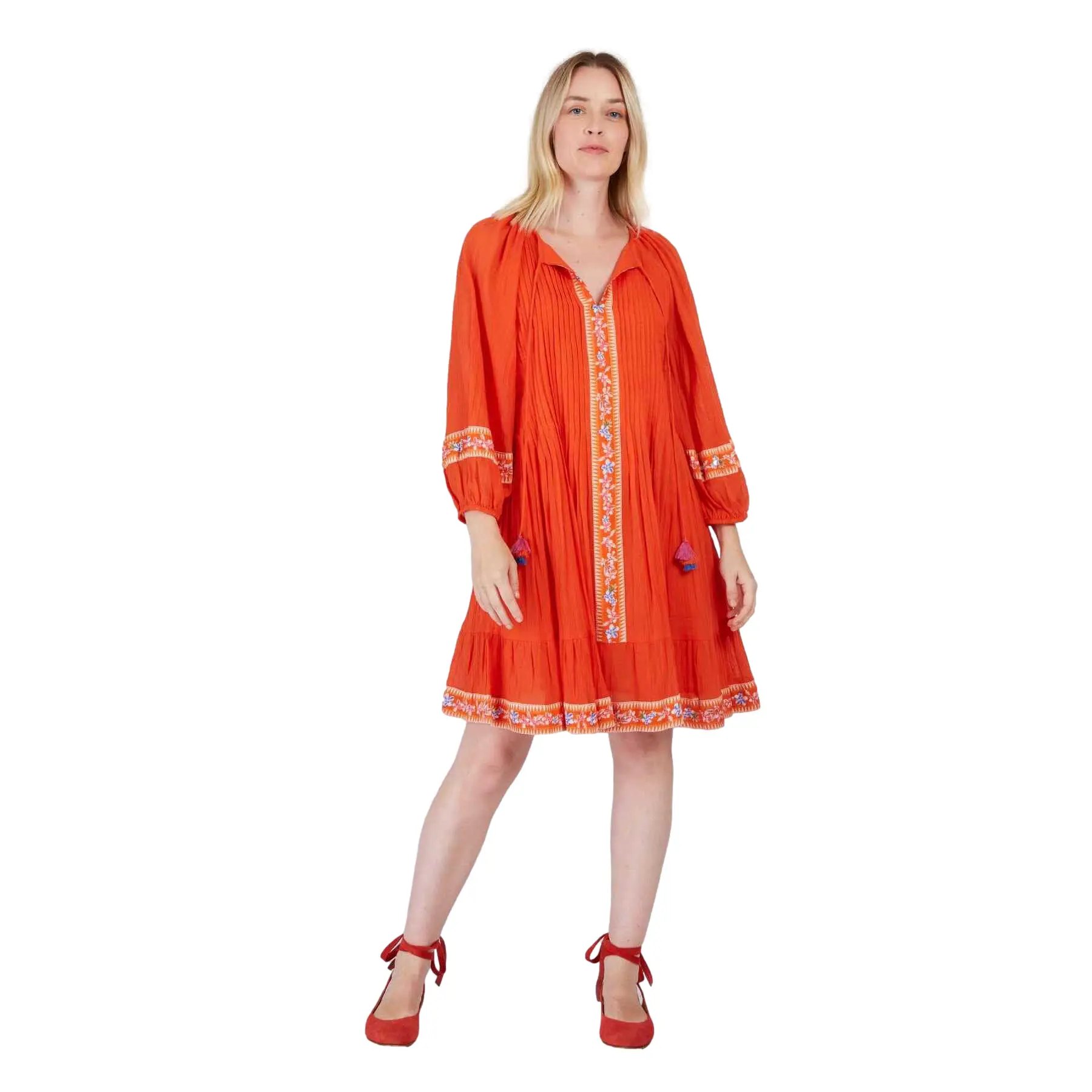 Kurzes bedrucktes Kleid Damen Derhy Christine