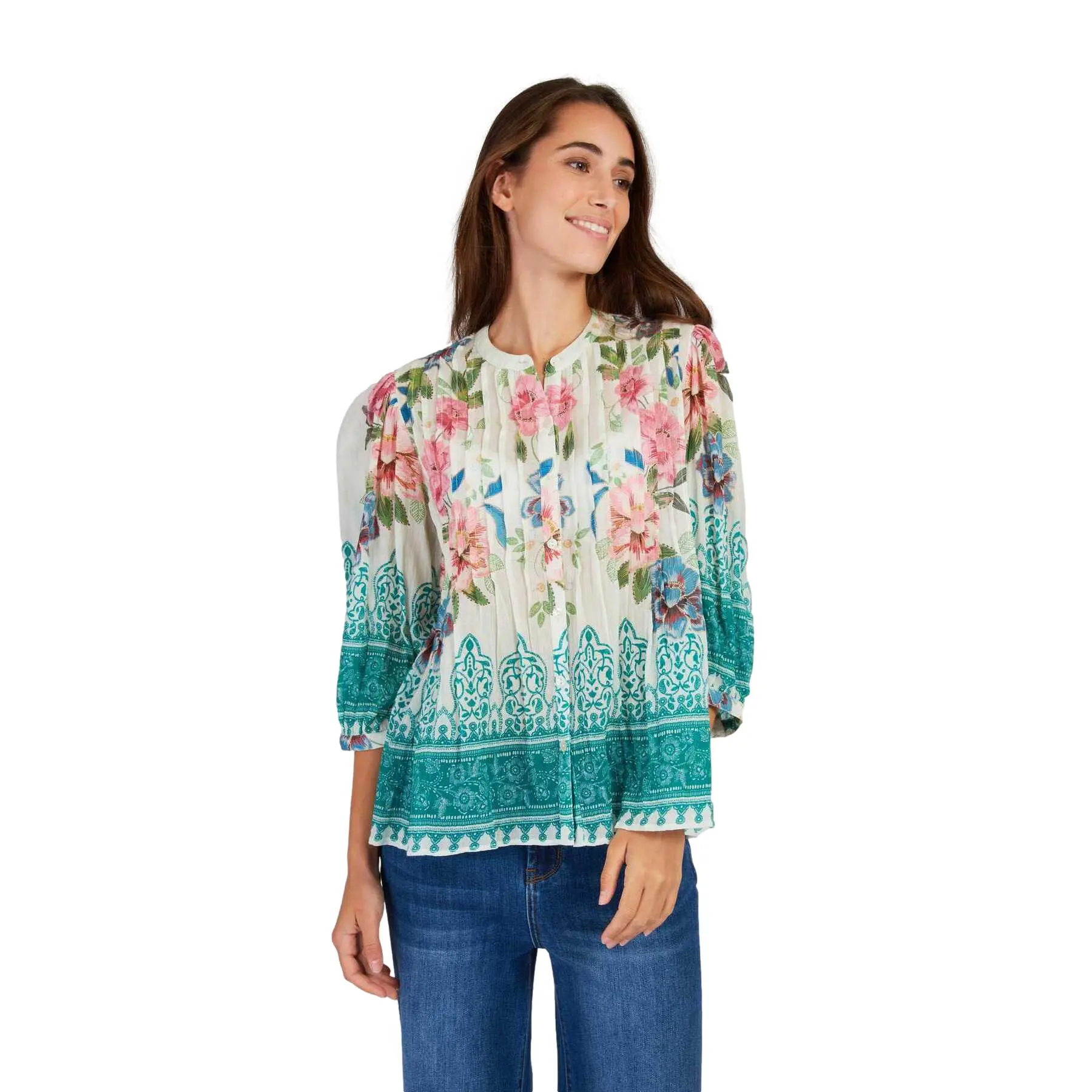 Bluse mit Blumenmuster Damen Derhy Lucette