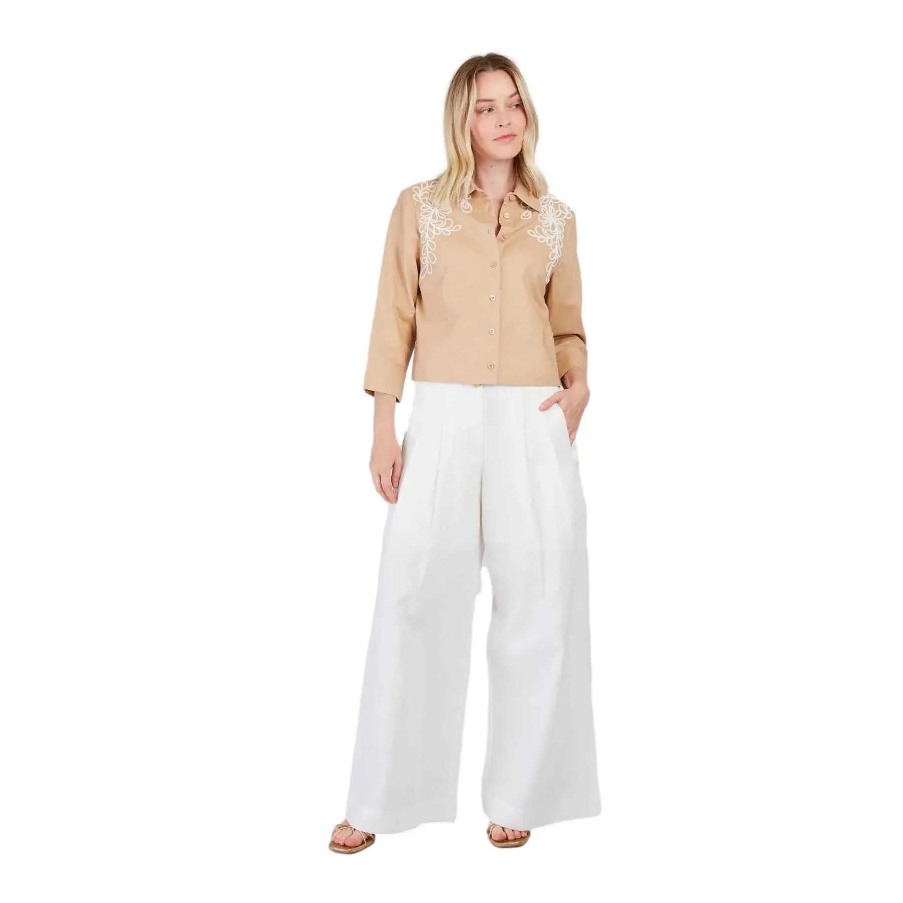 Bluse mit Blumenstickereien Damen Derhy