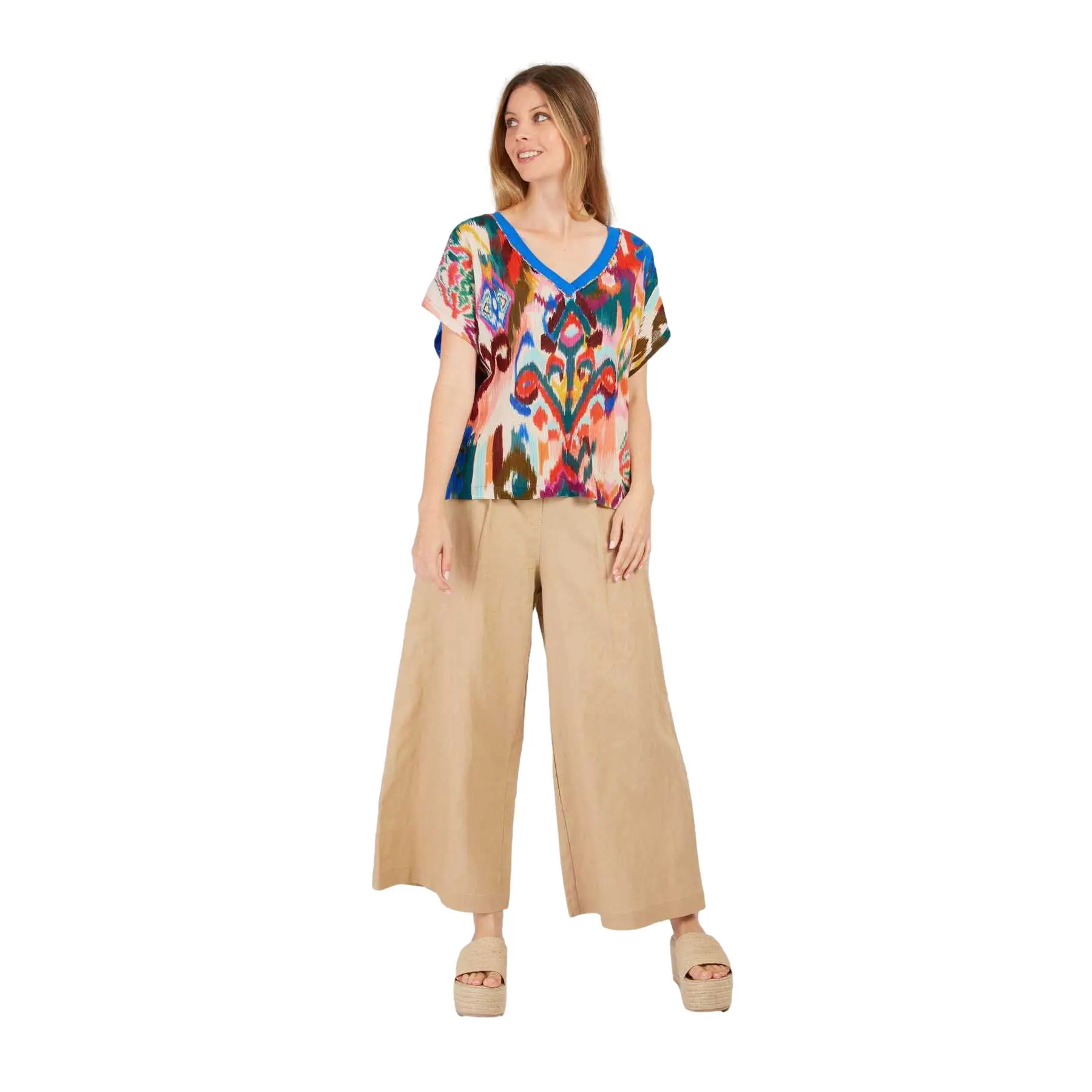 Damen V-Ausschnitt Bluse Derhy Zabou