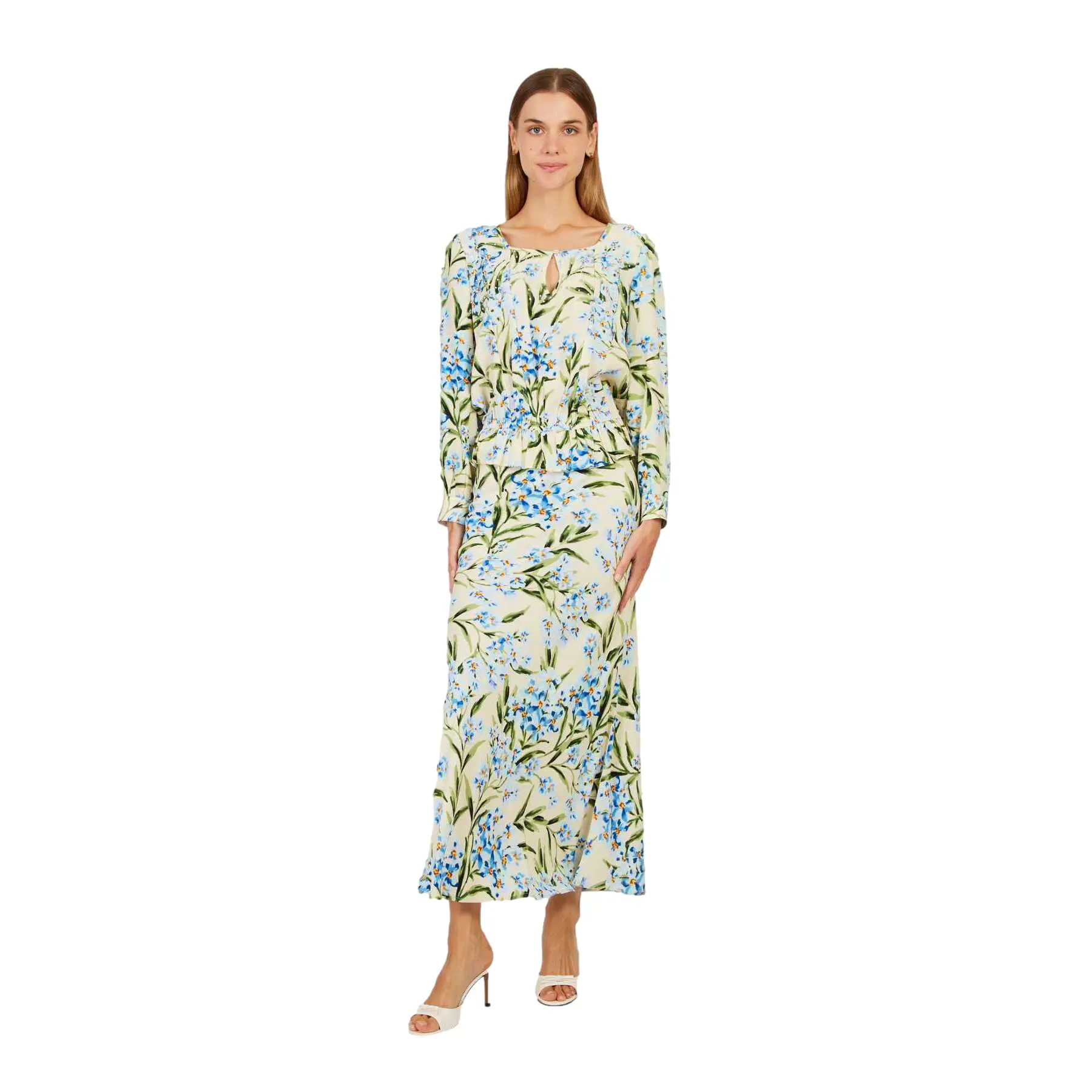 Lange Blumenkleid aus Baumwolle für Damen Derhy Abigael