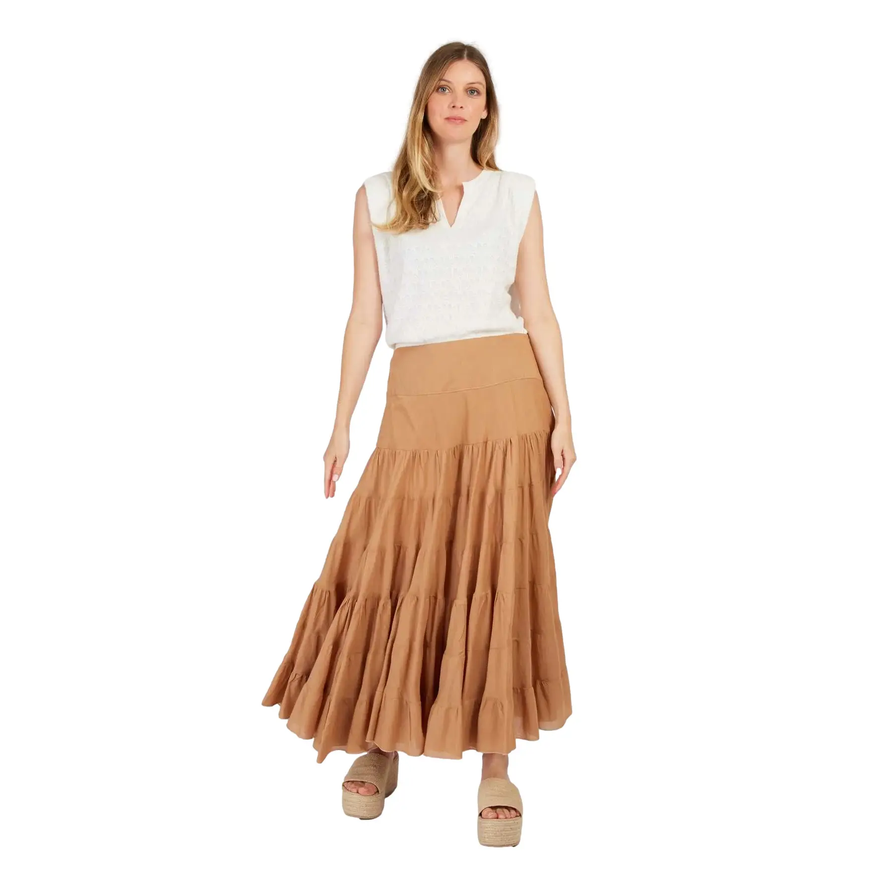 Lange Blumenkleid aus Baumwolle für Damen Derhy Acanthe