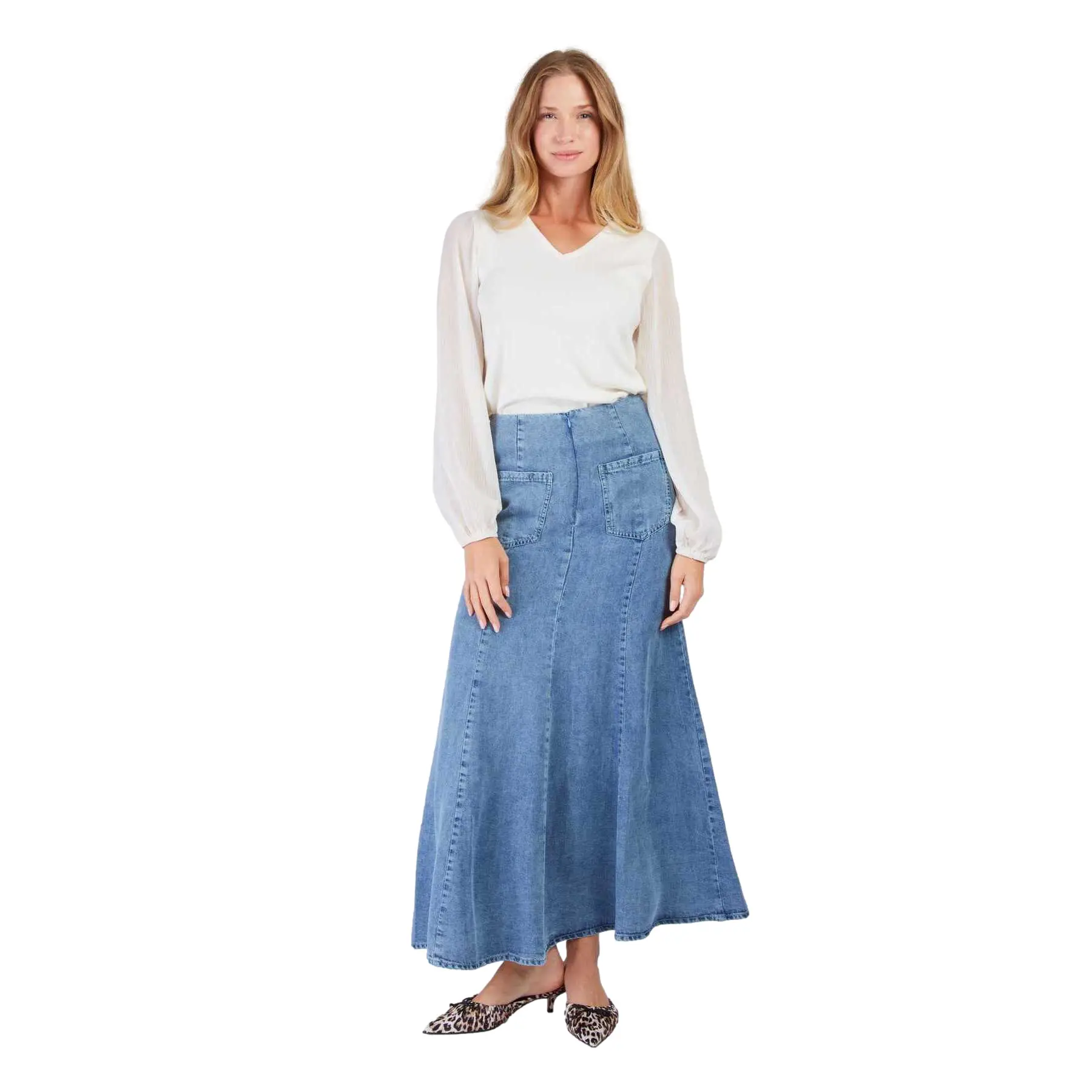Lange Blumenkleid aus Baumwolle für Damen Derhy Acerola