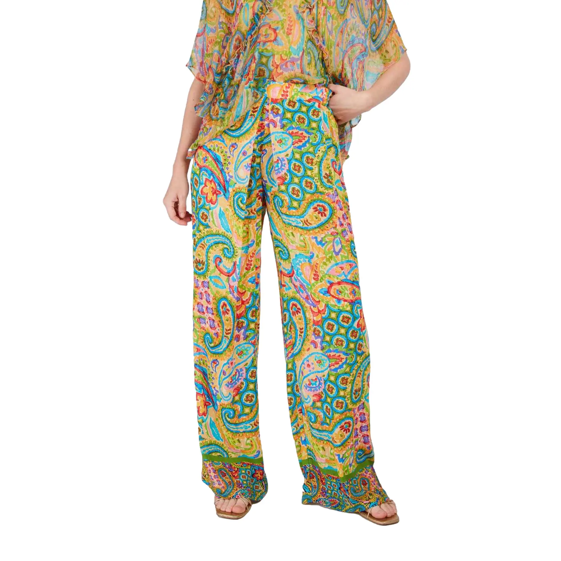Damen Palazzo-Hose mit Print Derhy Darjeeling