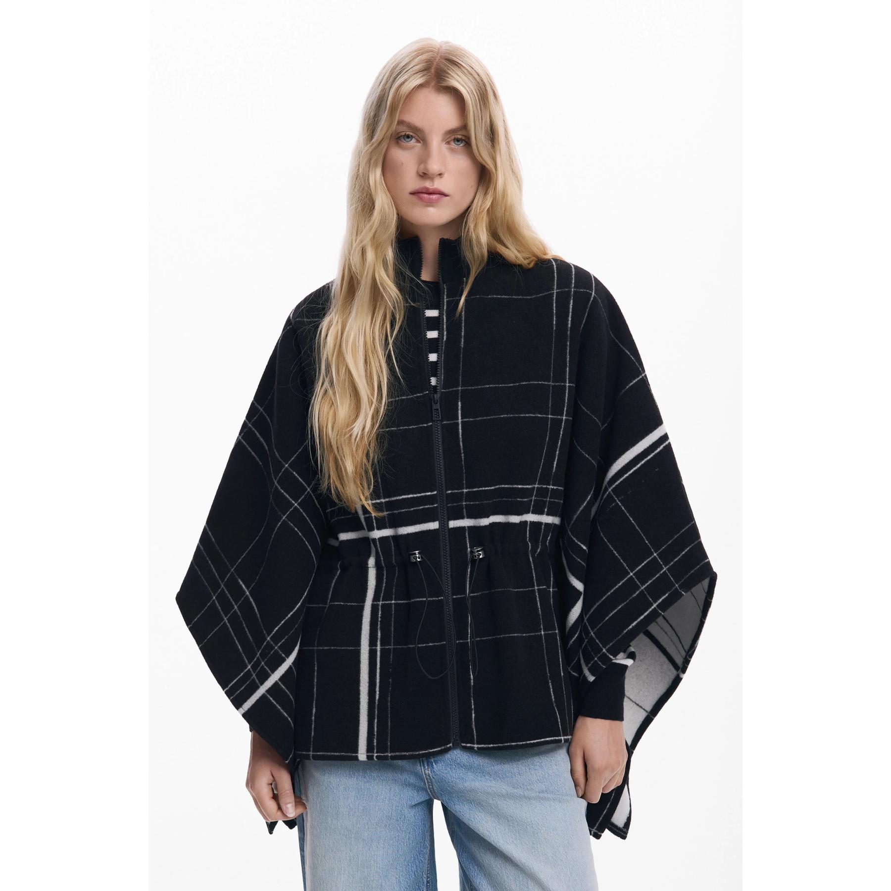 8445110721315 - Kariertes Damen-Poncho Aldama
