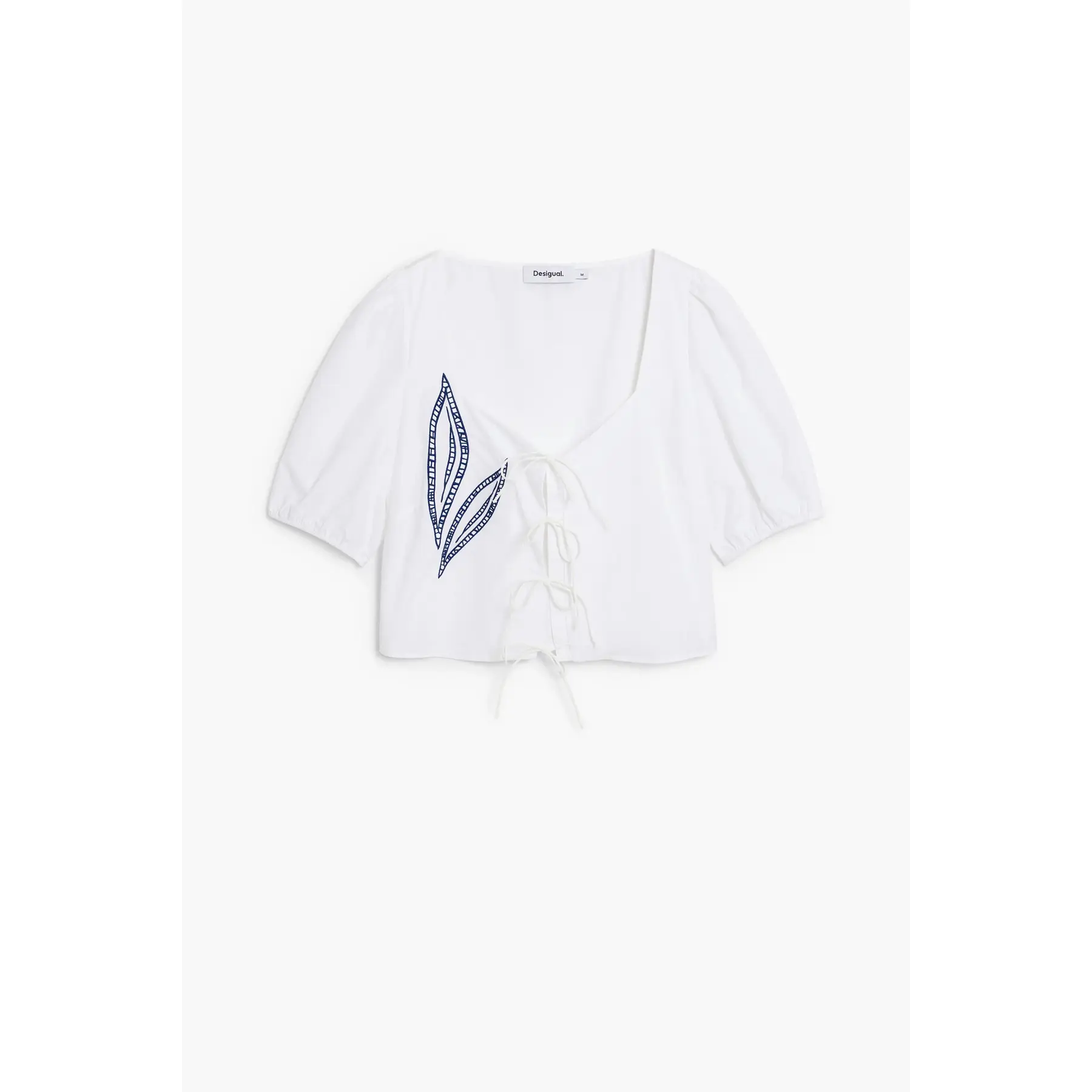 Desigual Donna Blanc Blusa Con Chiusura Decorativa