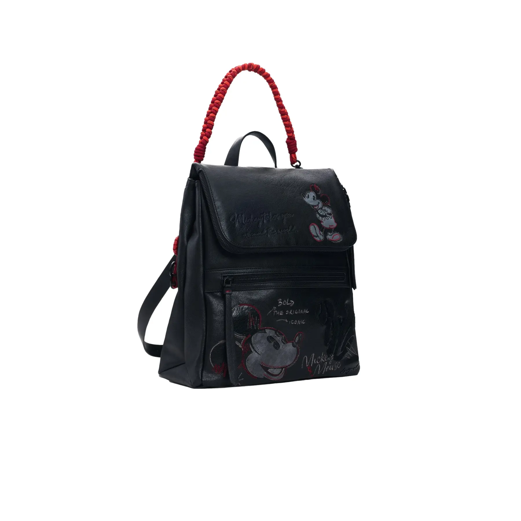 Desigual Damen Noir Rucksack Mickey Mouse