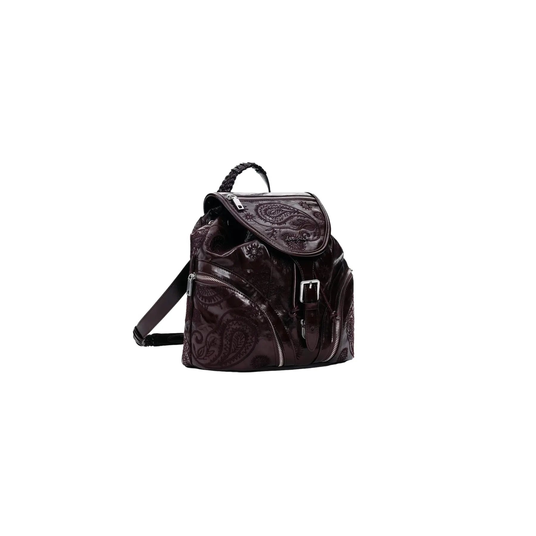Leder-Rucksack mit Reliefmuster Damen Desigual