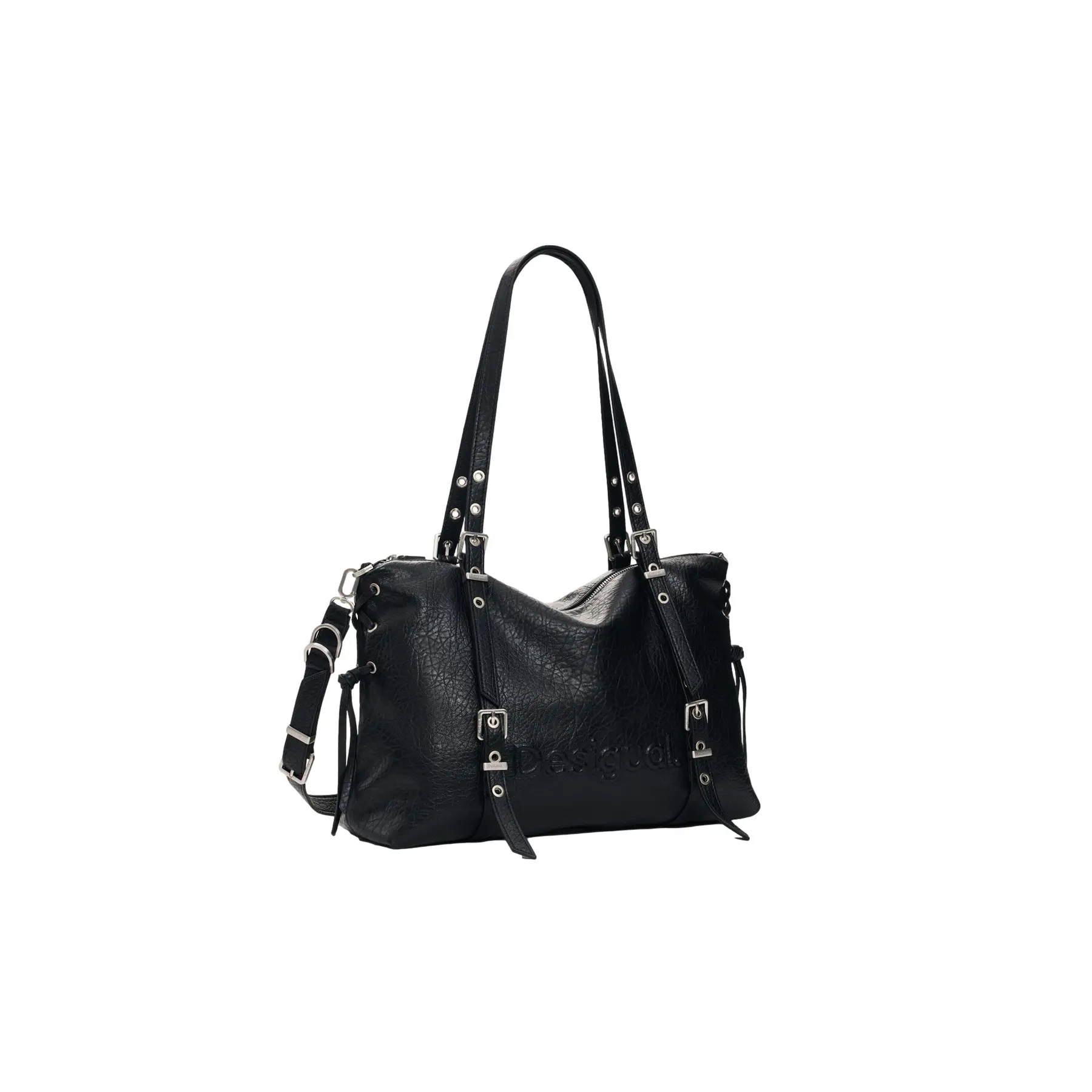 Desigual Unisex Noir Sac À Main Orné De Boucle