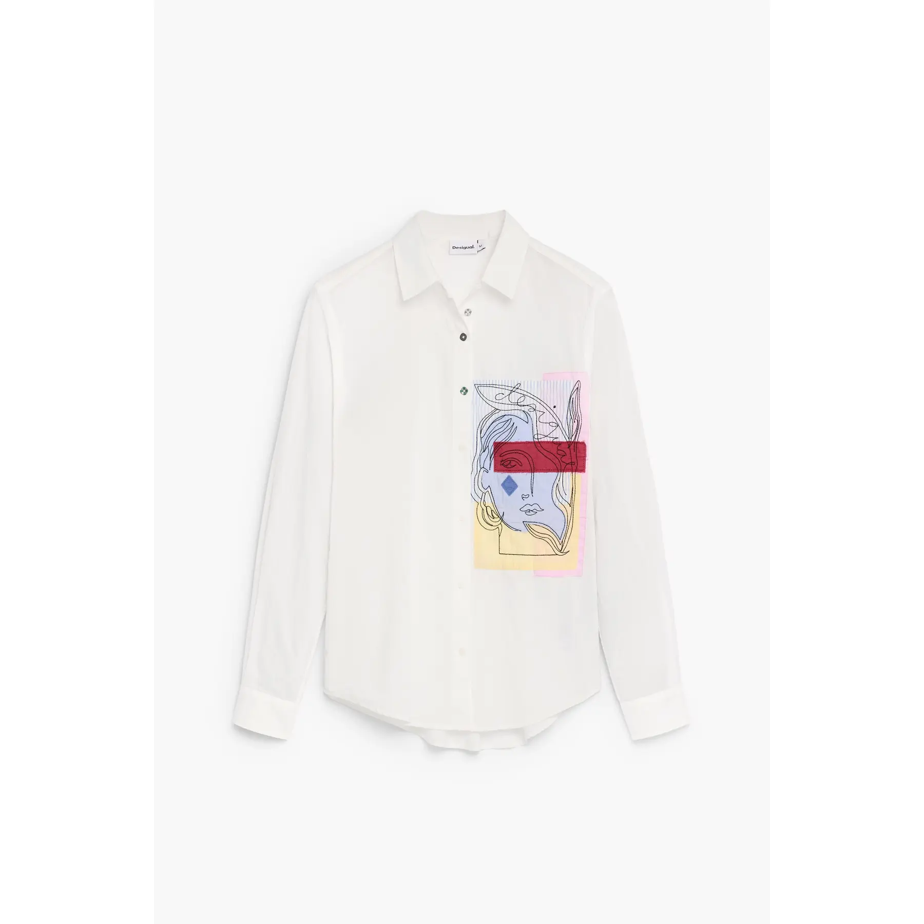 Desigual Donna Blanc Camicia Da A Maniche Lunghe Rin