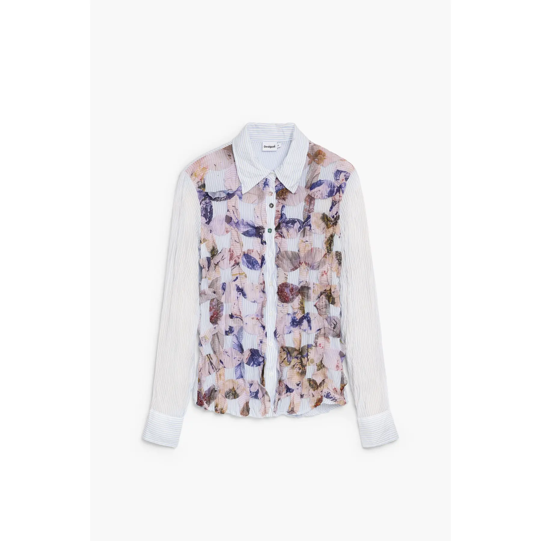 Desigual Donna Bleu Camicia Da A Maniche Lunghe Rodano