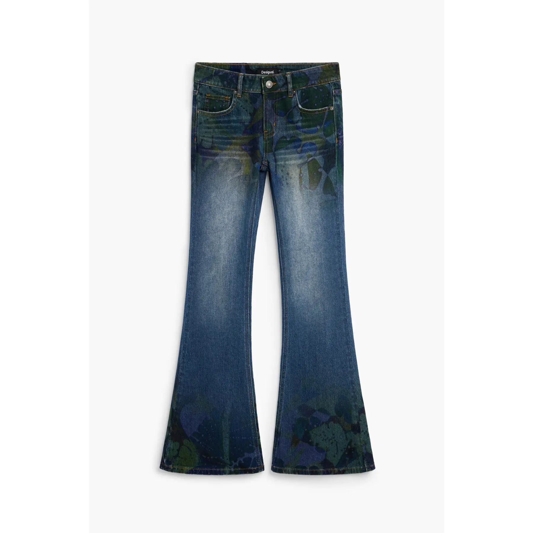 Desigual Women's Bleu Wide Leg Jeans Lacroix