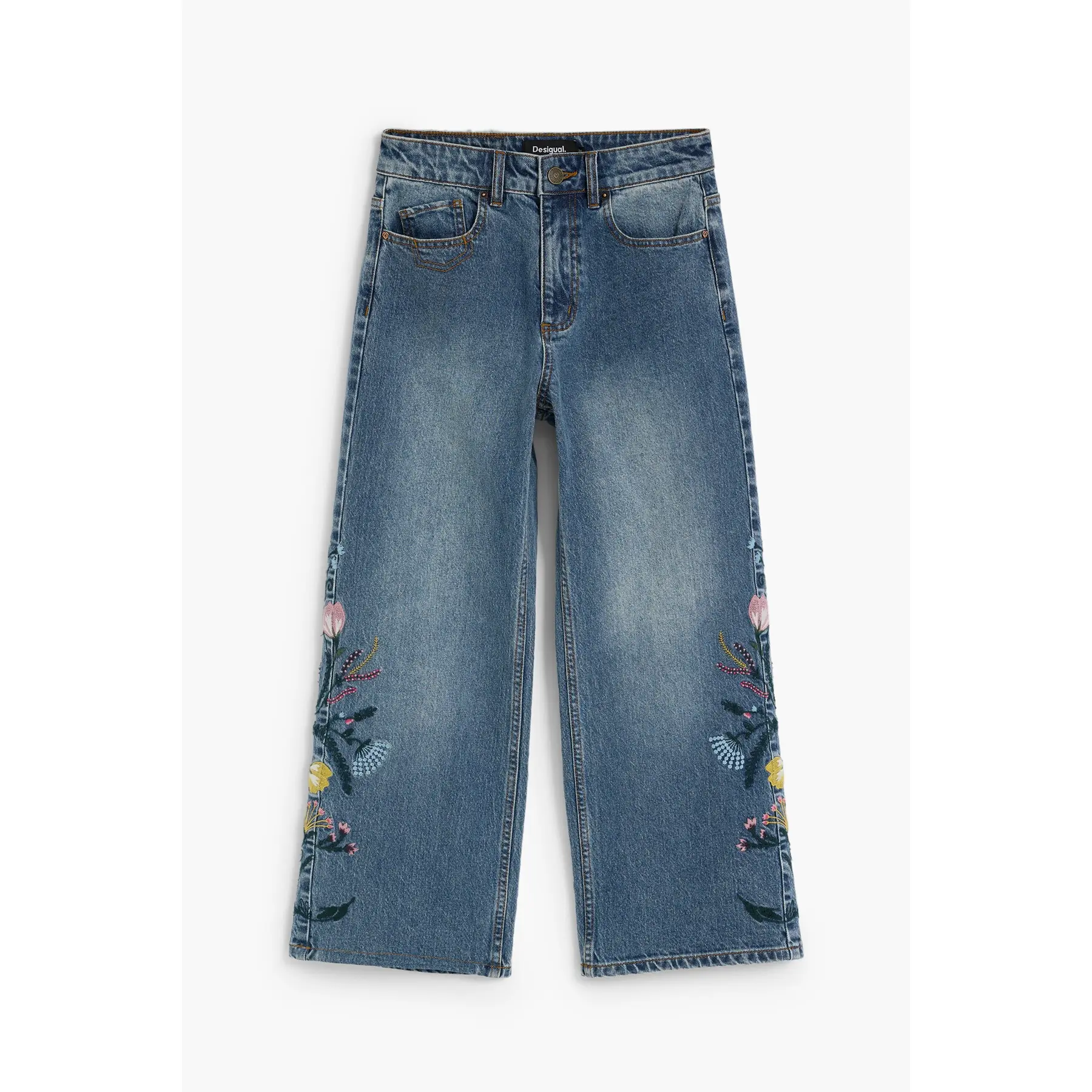 Desigual Damen Bleu Jeans Mit Weitem Bein Bridget