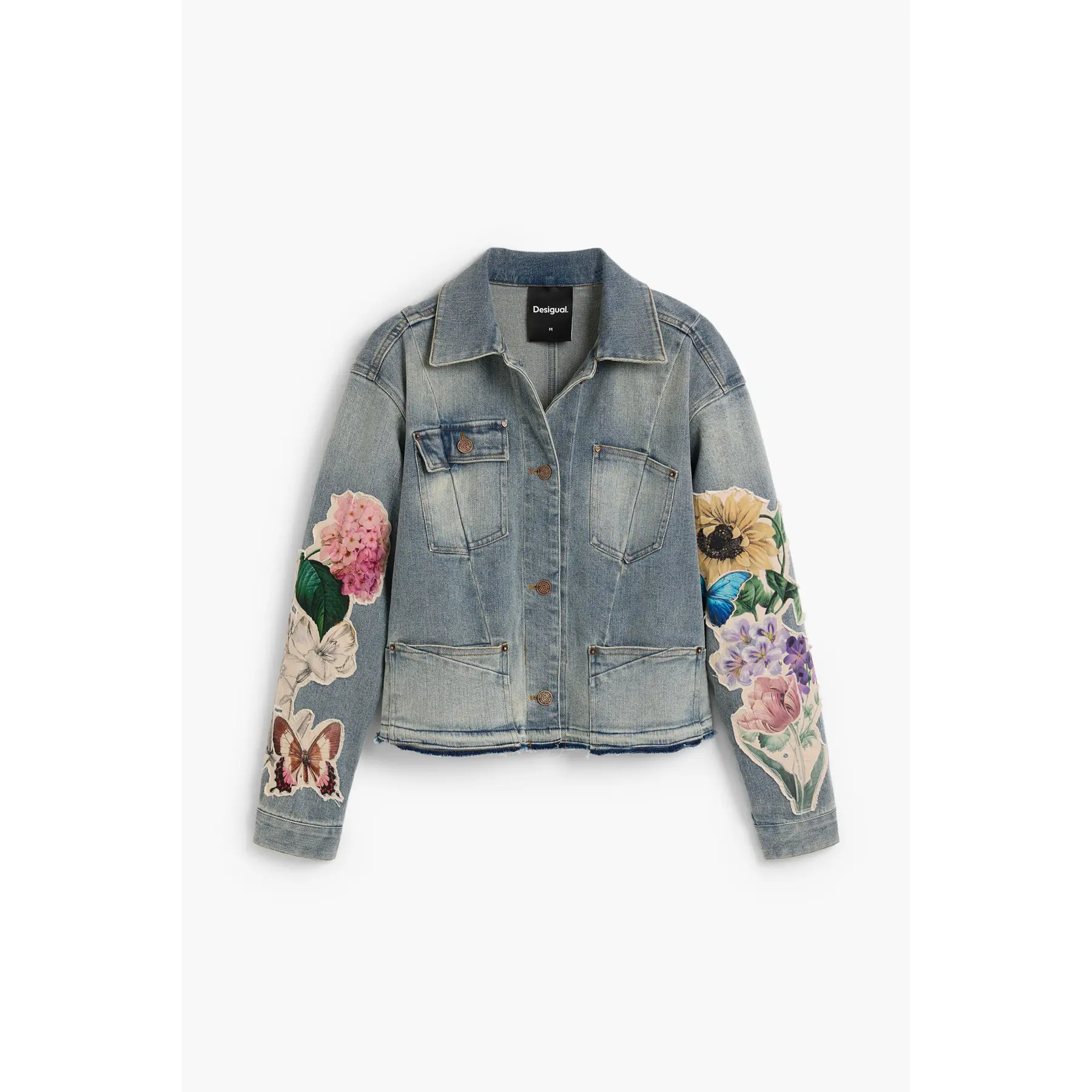 Desigual Damen Bleu Jeansjacke Bucket