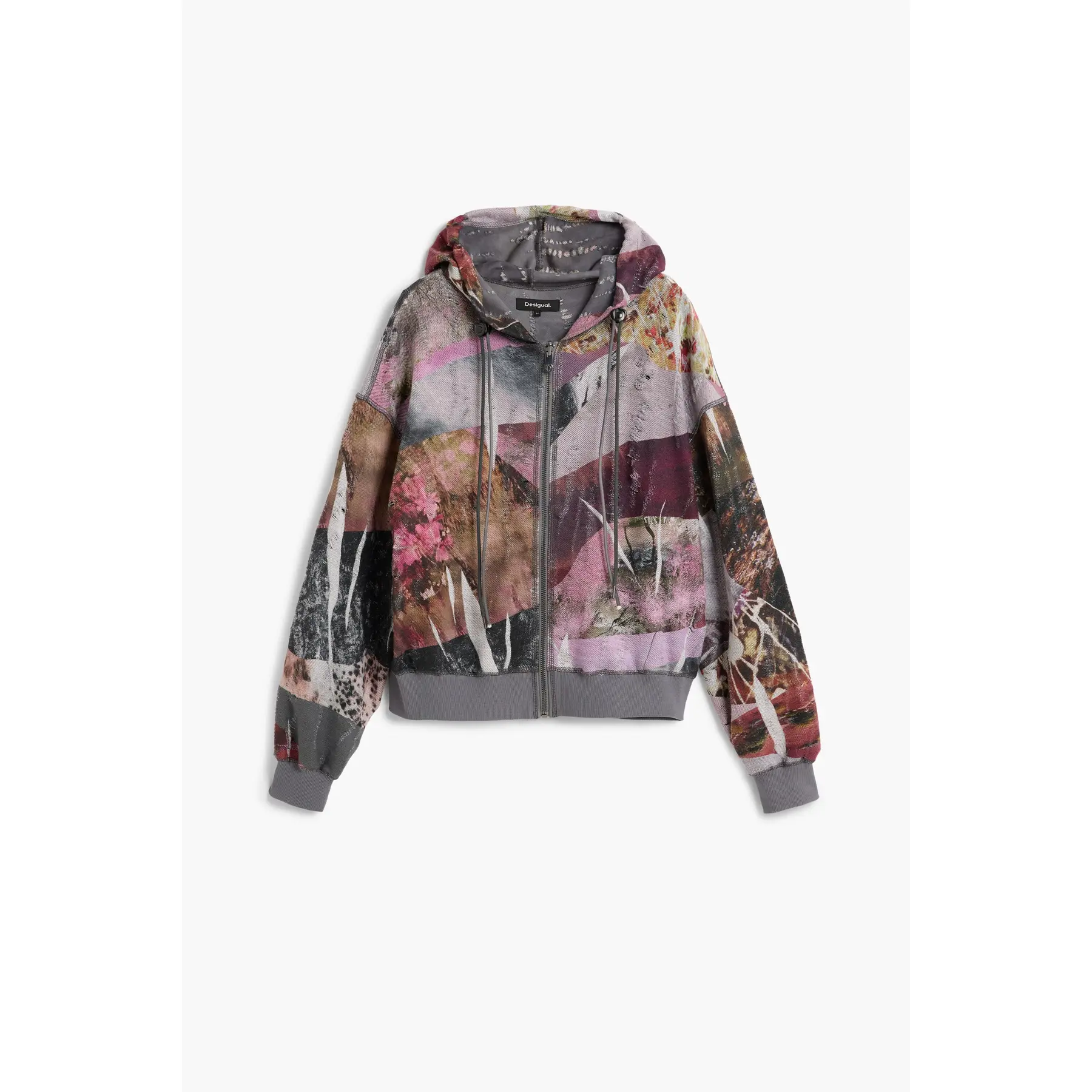 Desigual Damen Gris Sweatshirt Mikaella Revers