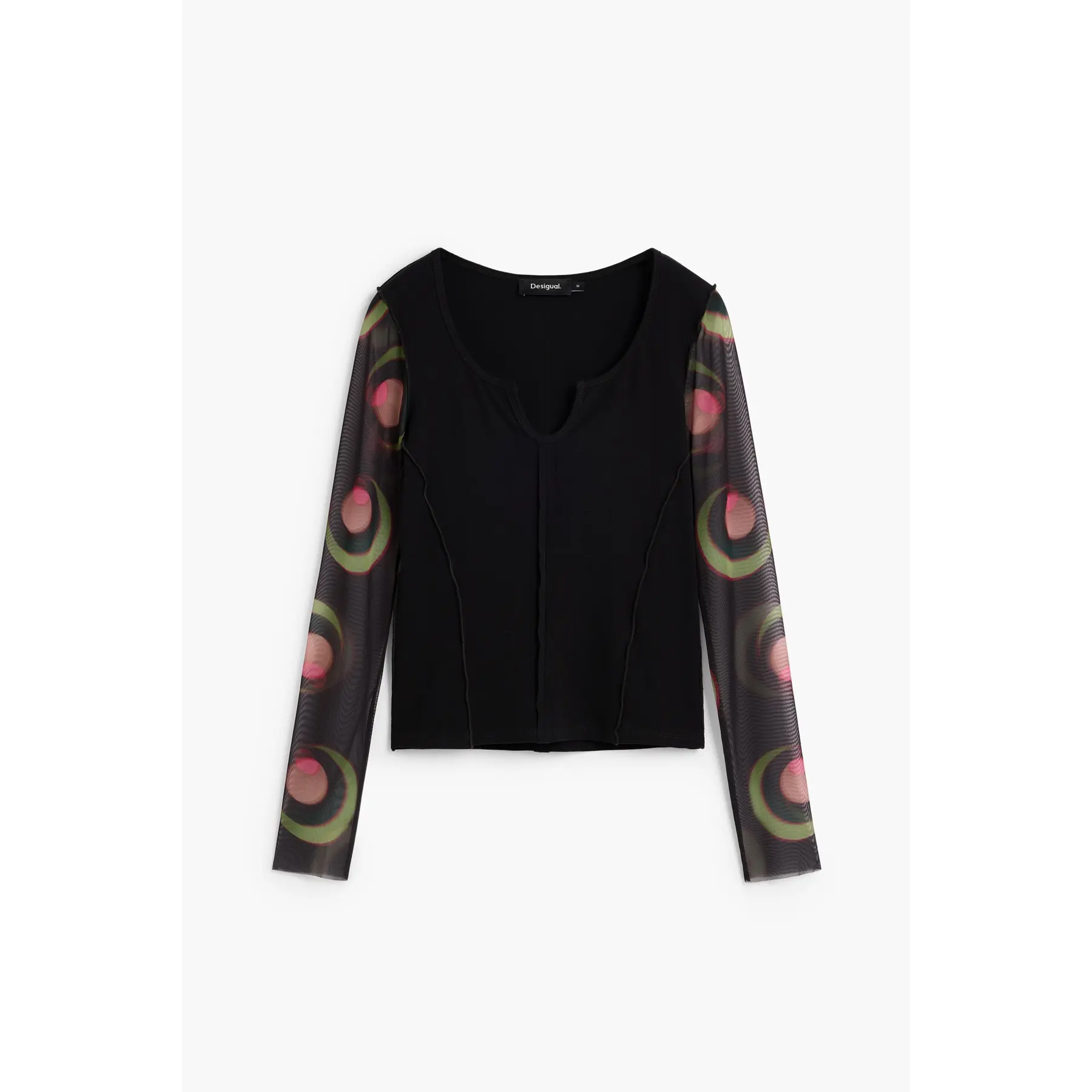 Desigual Donna Noir T-Shirt Da Bruselas