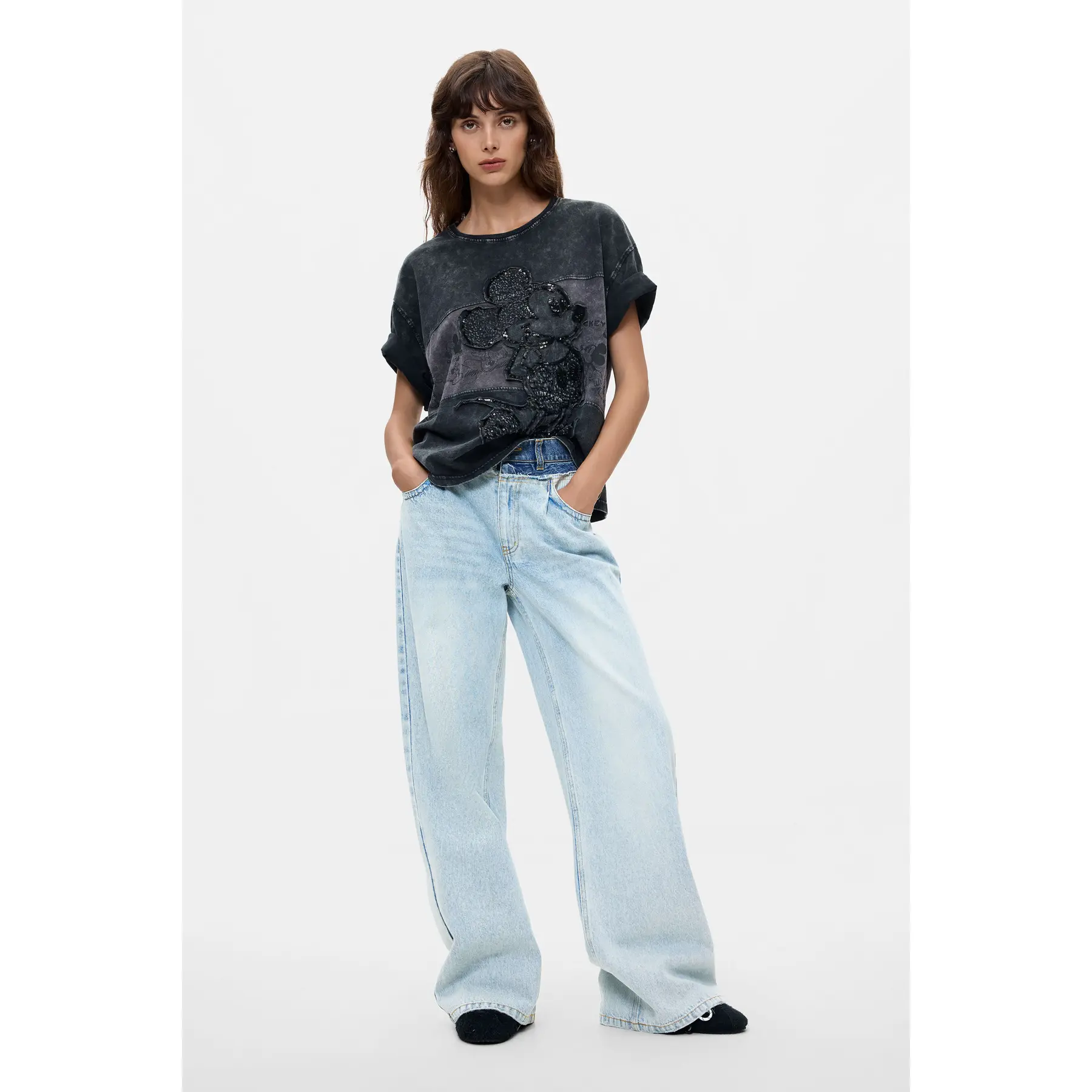 Desigual Donna Noir T-Shirt Da
