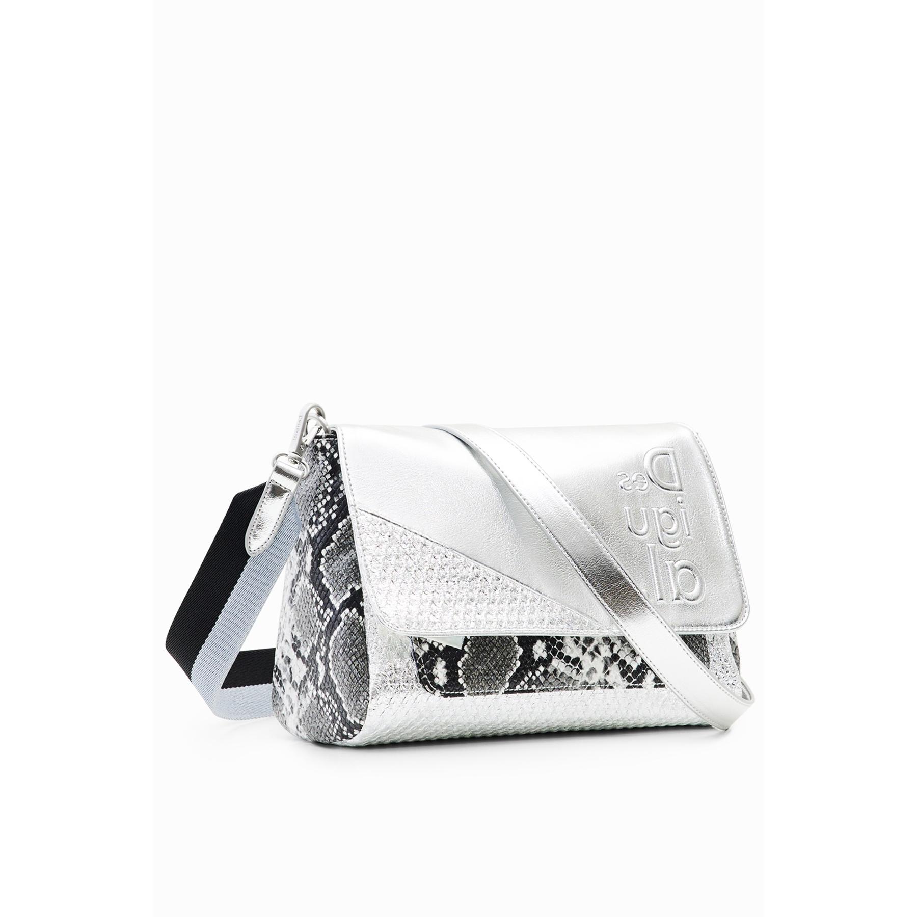 8445110386552 - Mittelgroße Metallic-Schultertasche für Frauen Patchwork