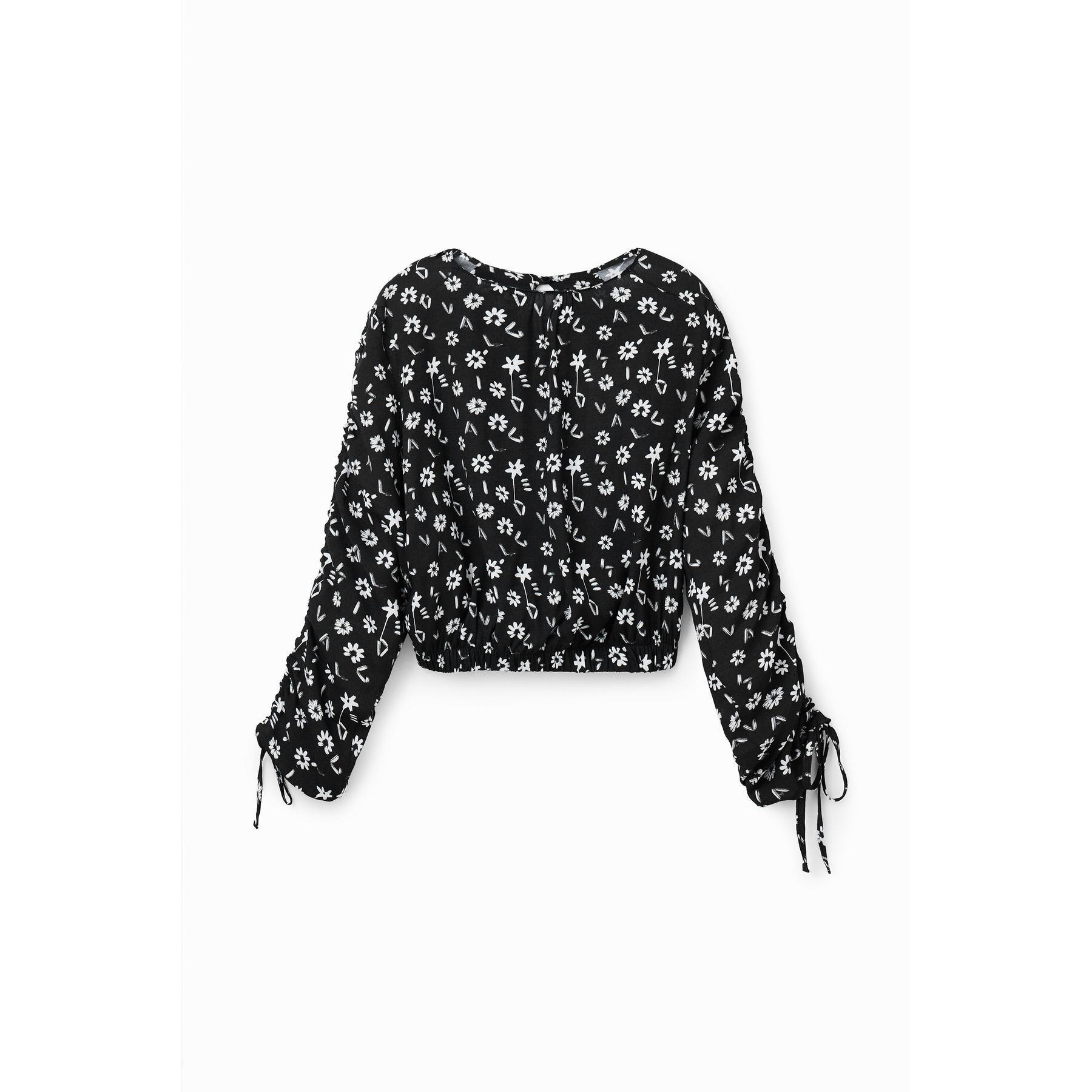 8445110406625 - T-Shirt court gerafft Blumen Frau Desigual