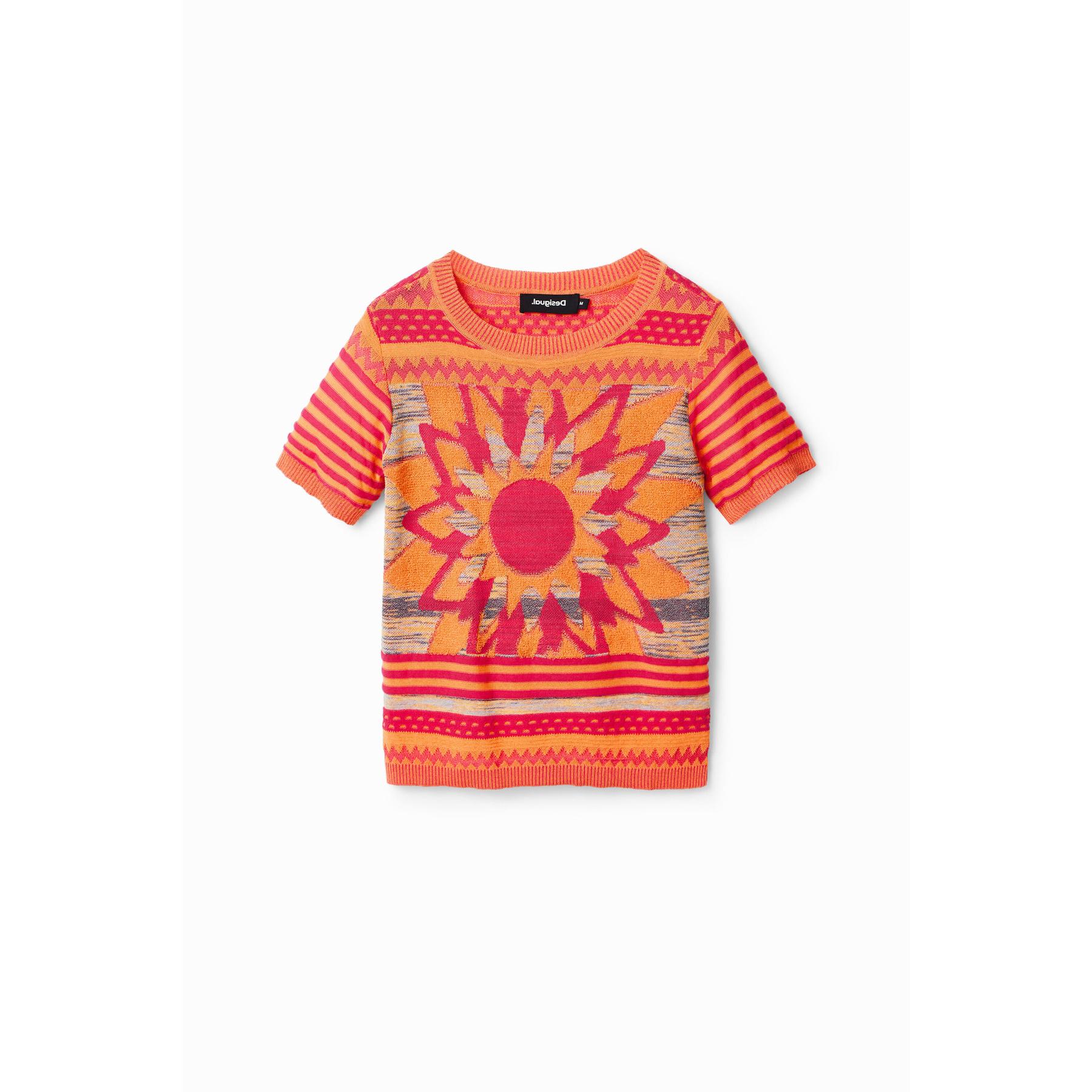 8445110402511 - T-Shirt Blume gestrickt Frau Desigual