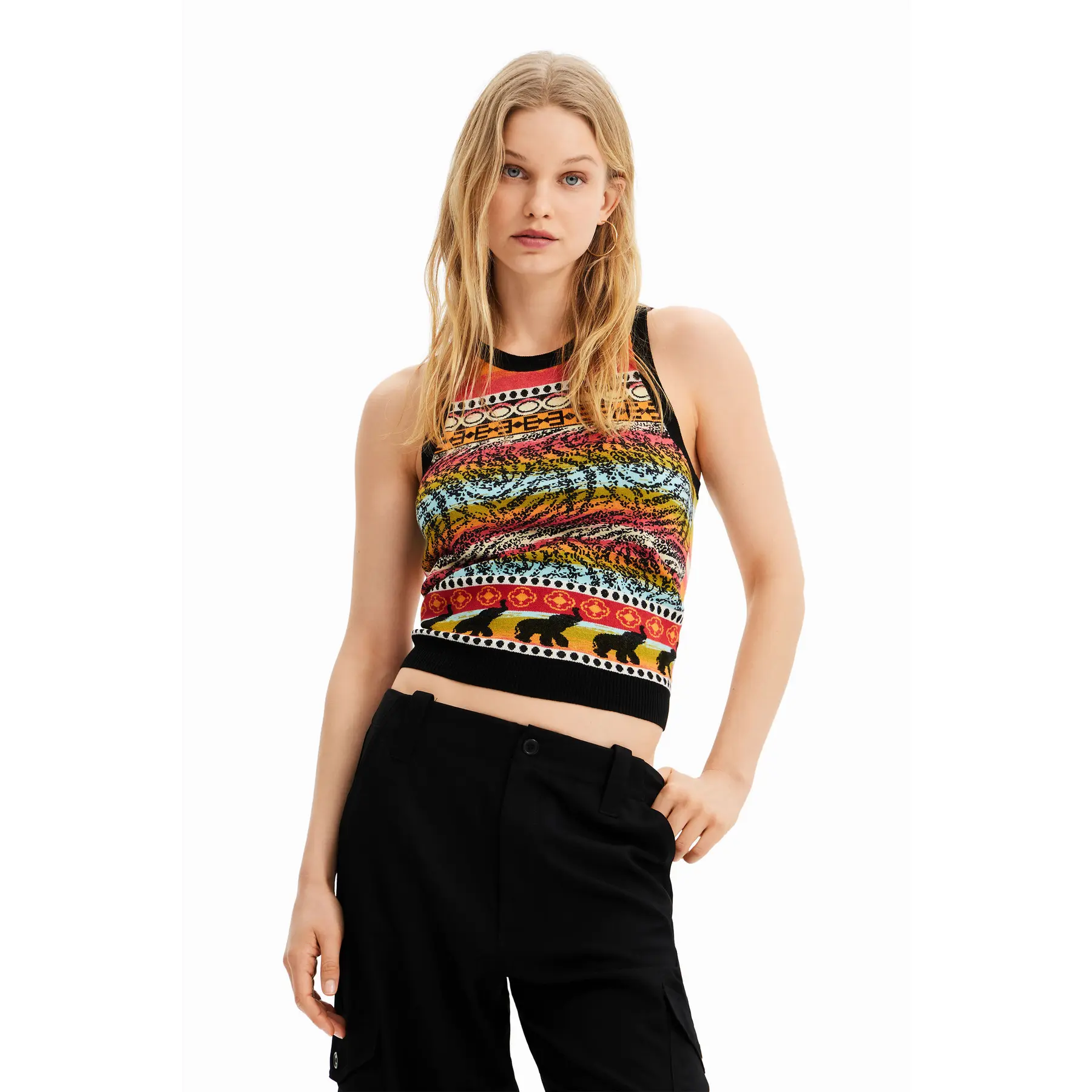 8445110399552 - Kräusel-Strick-Top Damen Desigual