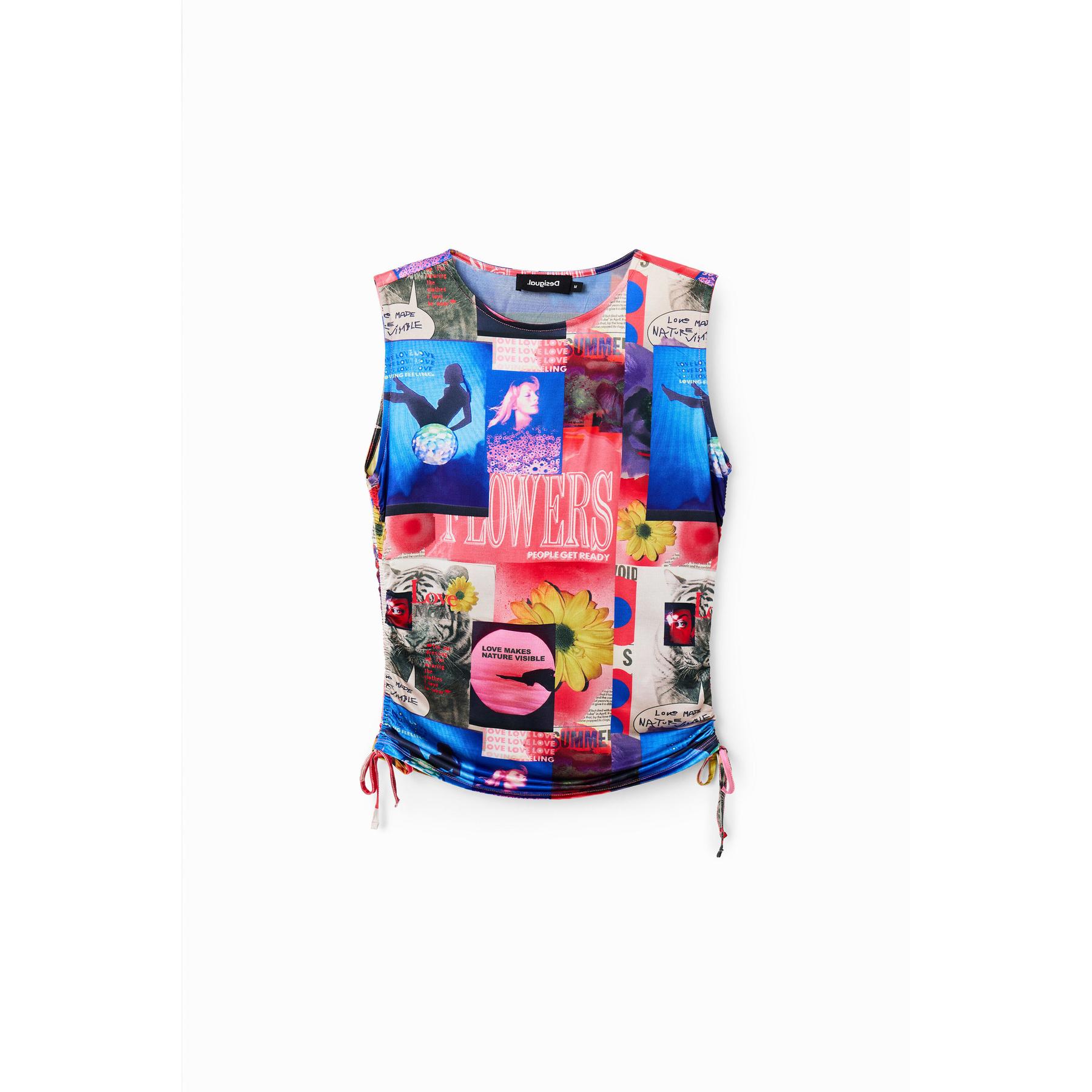 8445110405765 - Gerafftes Tank-Top Collage Damen Desigual