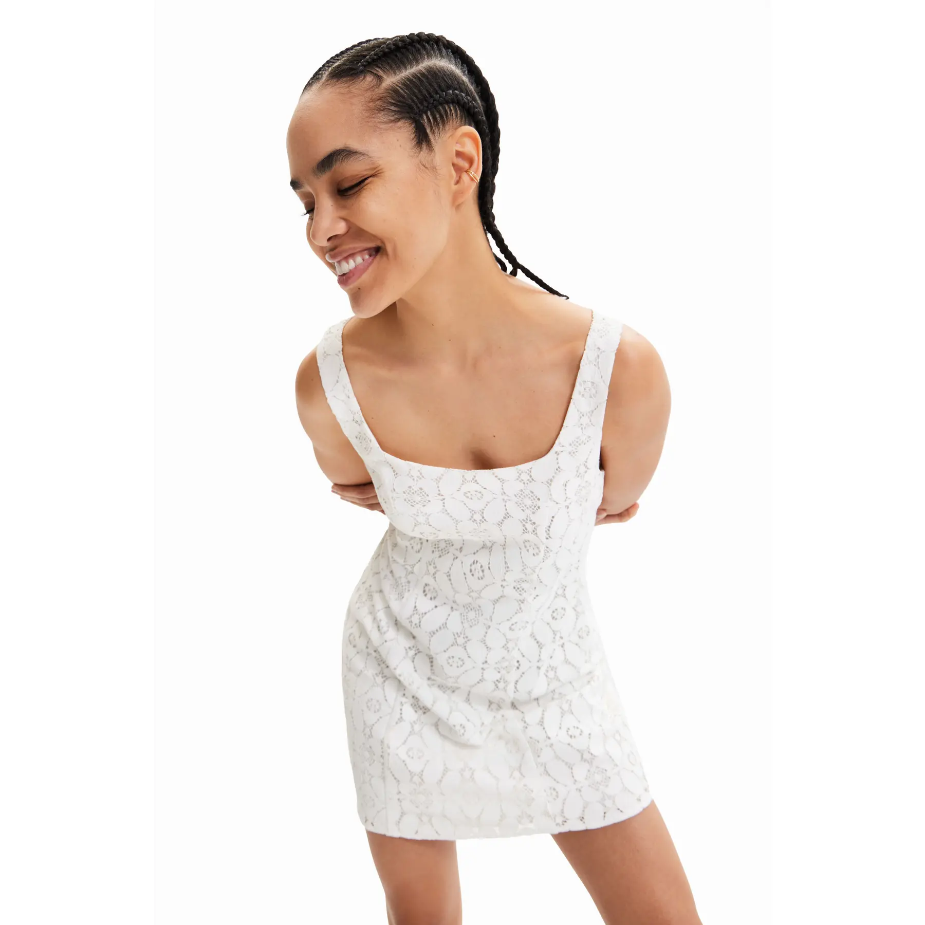 Robe Desigual Taille XS - Imprimé Multicolore, Viscose Et Coton, Occasion Très Bon état