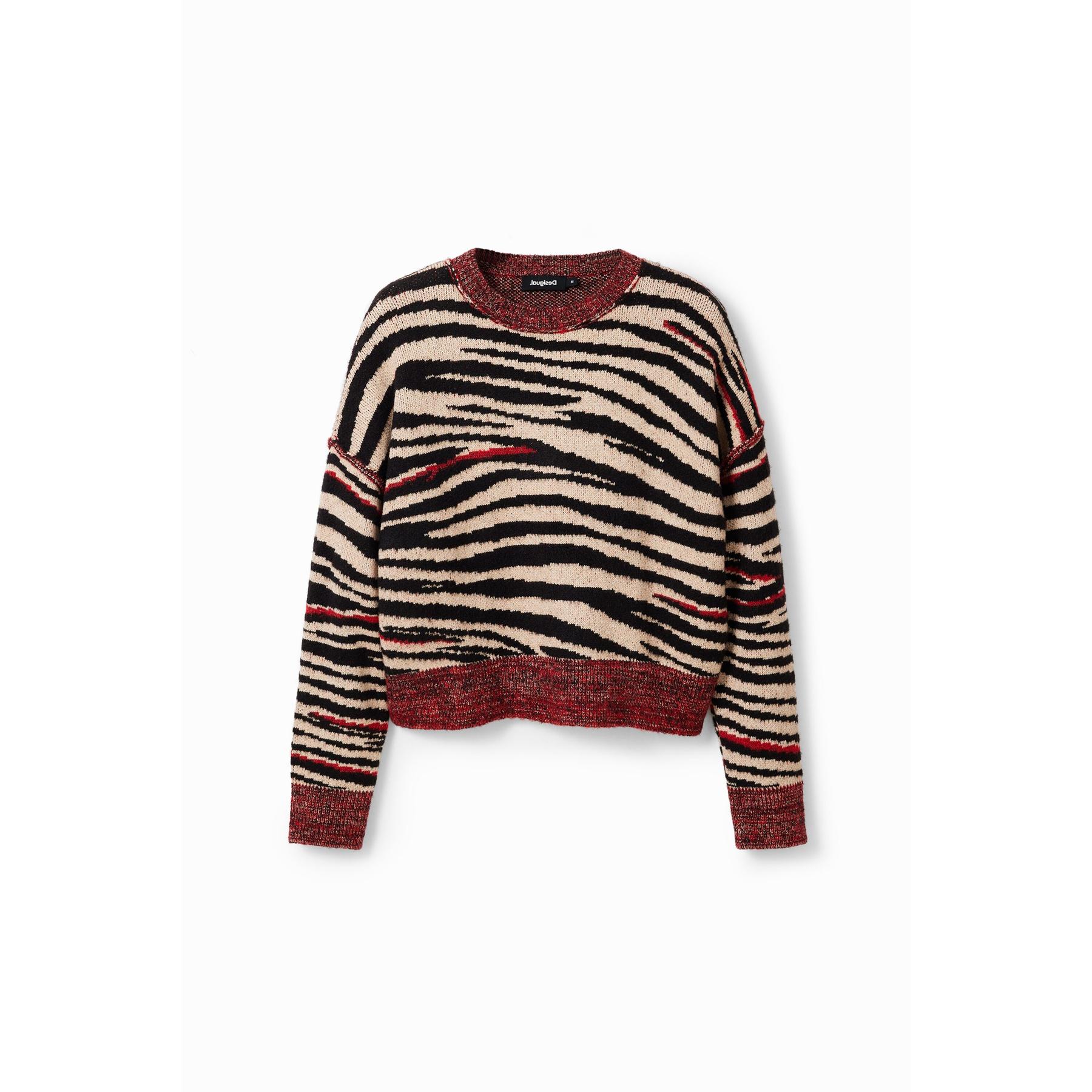 8445110457078 - Oversize-Pullover mit Zebramuster Frau Desigual