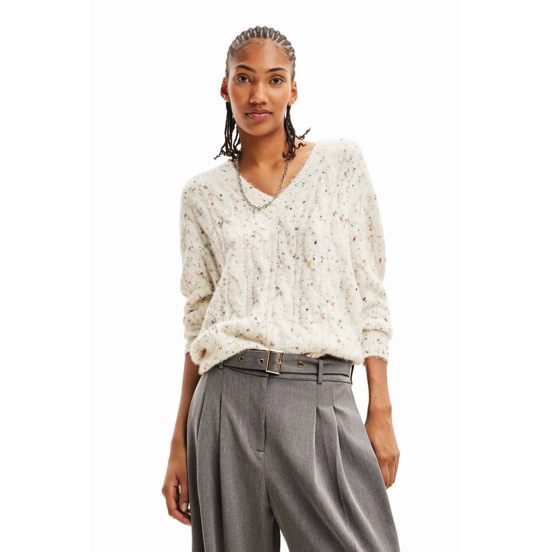 8445110481615 - Oversize-Pullover Zöpfe Frau Desigual