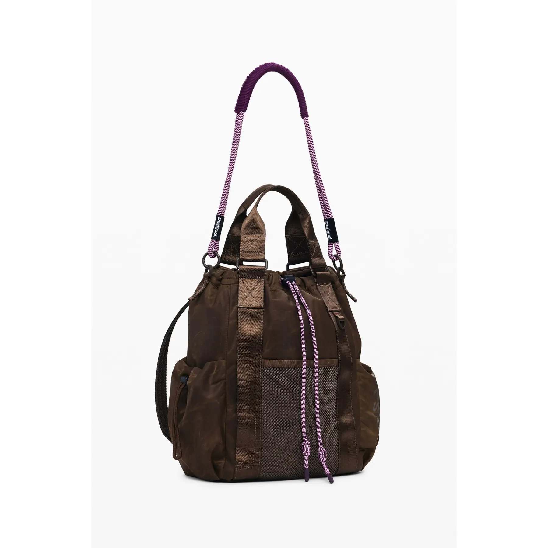 Desigual Damen Marron Rucksack Neo Grunge Globe