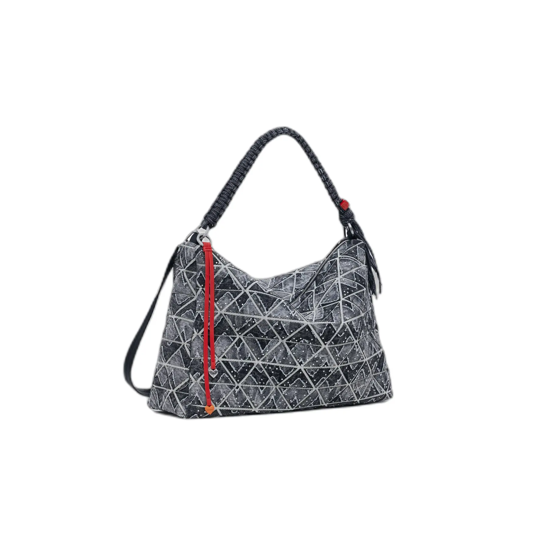 Desigual Women's Gris Shoulder Bag Radio Leiria