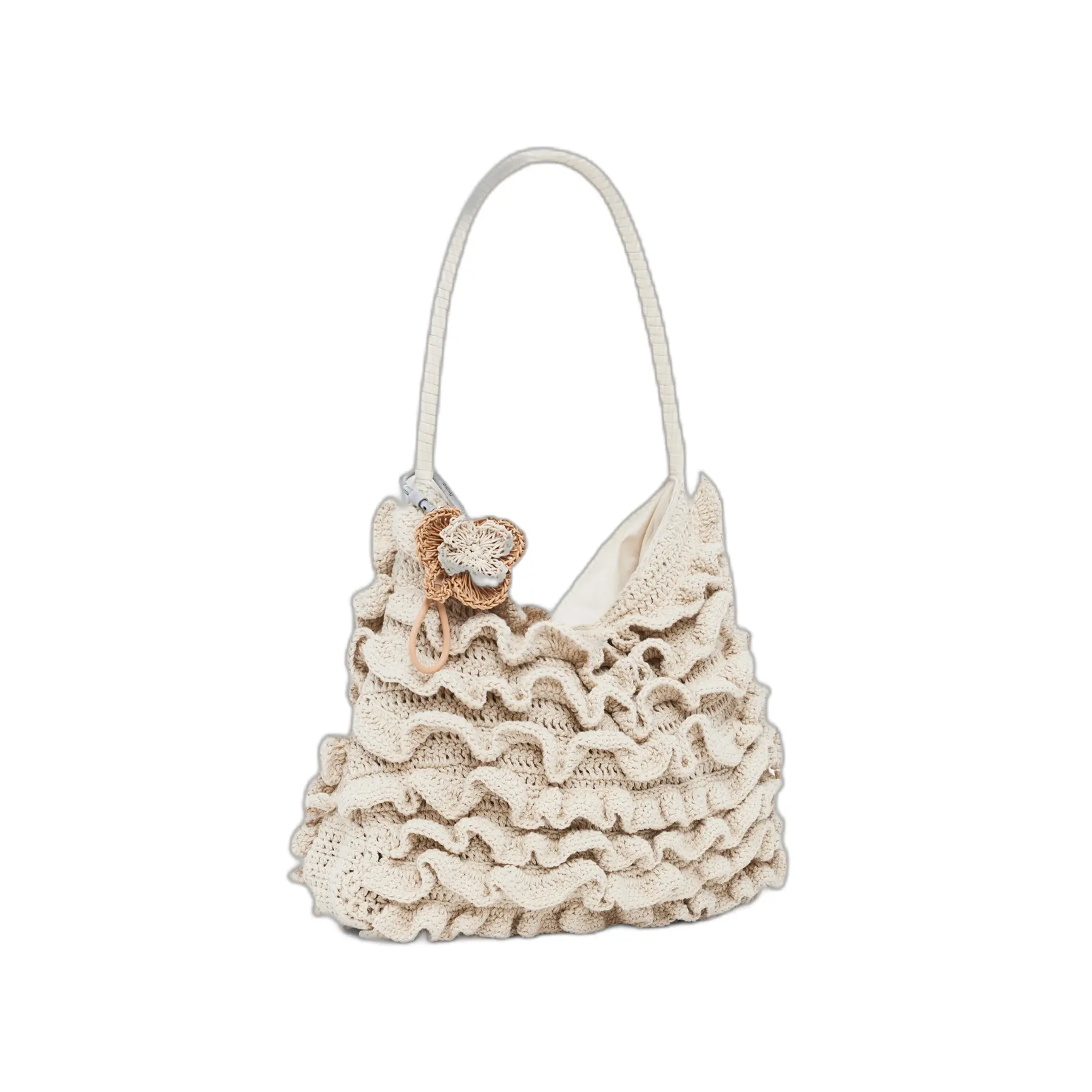 Image of Damenhandtasche Desigual Crochet Waves Shopper Ecru