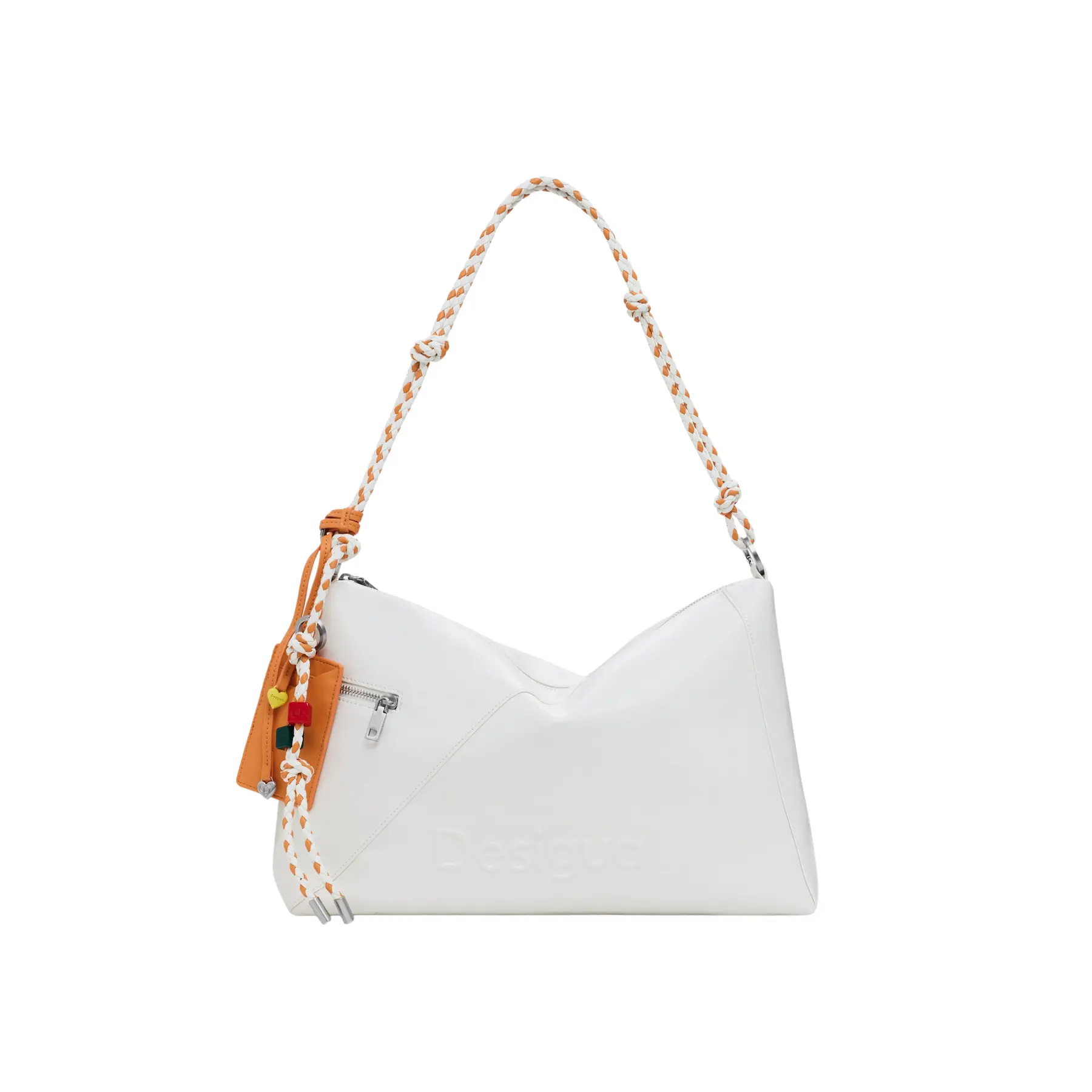 Desigual Women's Blanc Shoulder Bag Half Logo Leiria 2.0