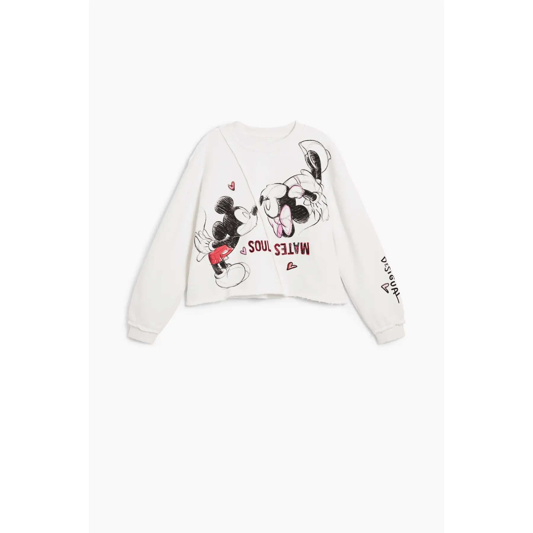 Desigual Girls Blanc Sweatshirt Mickey