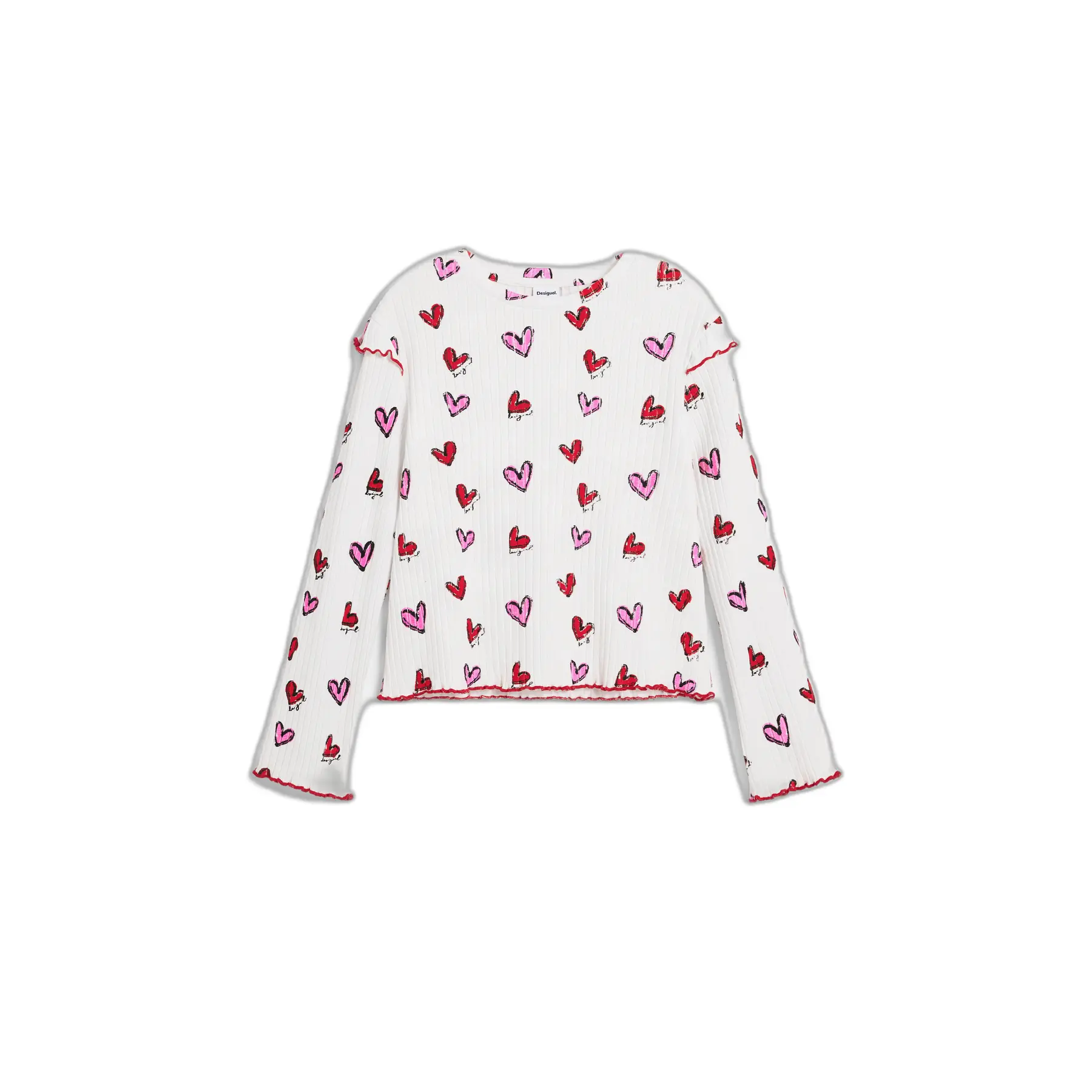 Desigual Girls Multicolore 'S Long Sleeve T-Shirt Amore