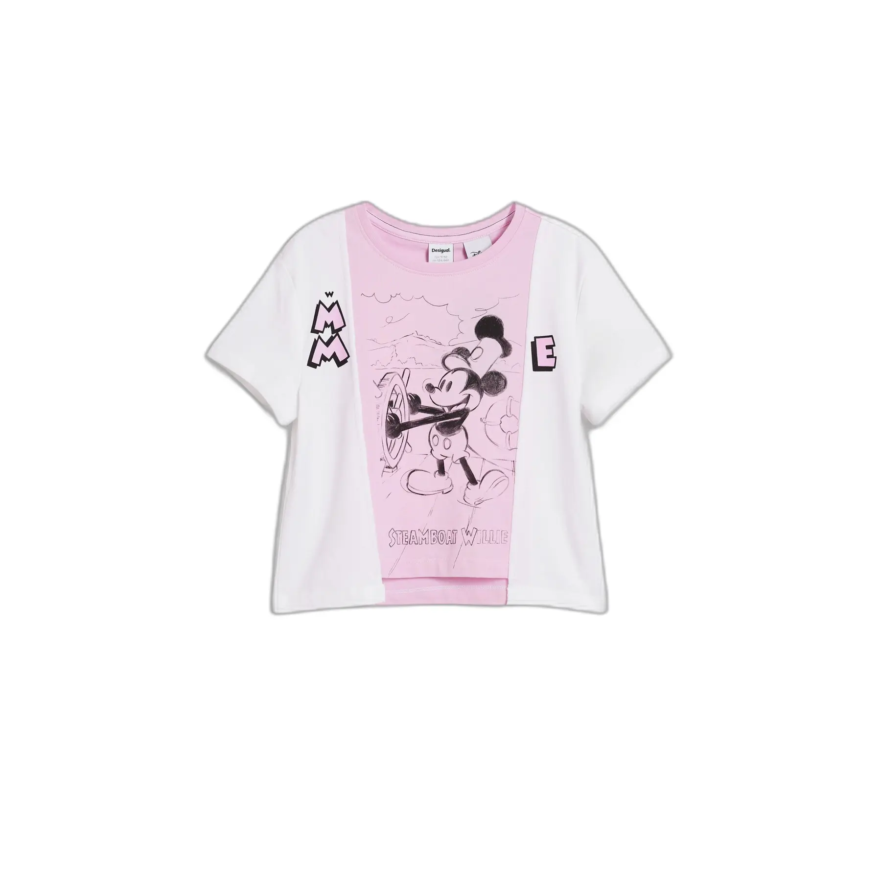 Desigual Mädchen Blanc T-Shirt Mickey