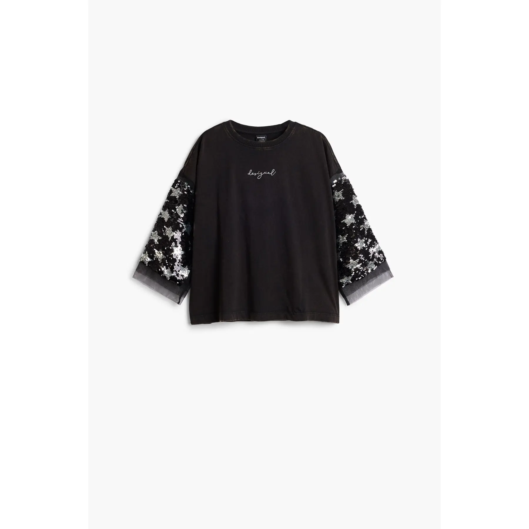 T-shirt crop manches longues fille Desigual Planet