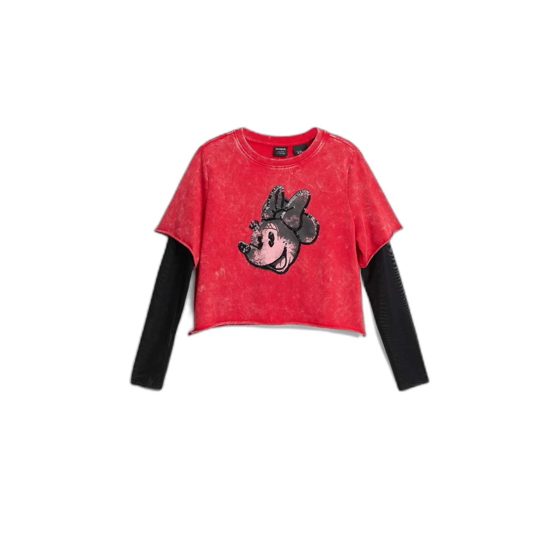 T-shirt crop manches longues fille Desigual Stars
