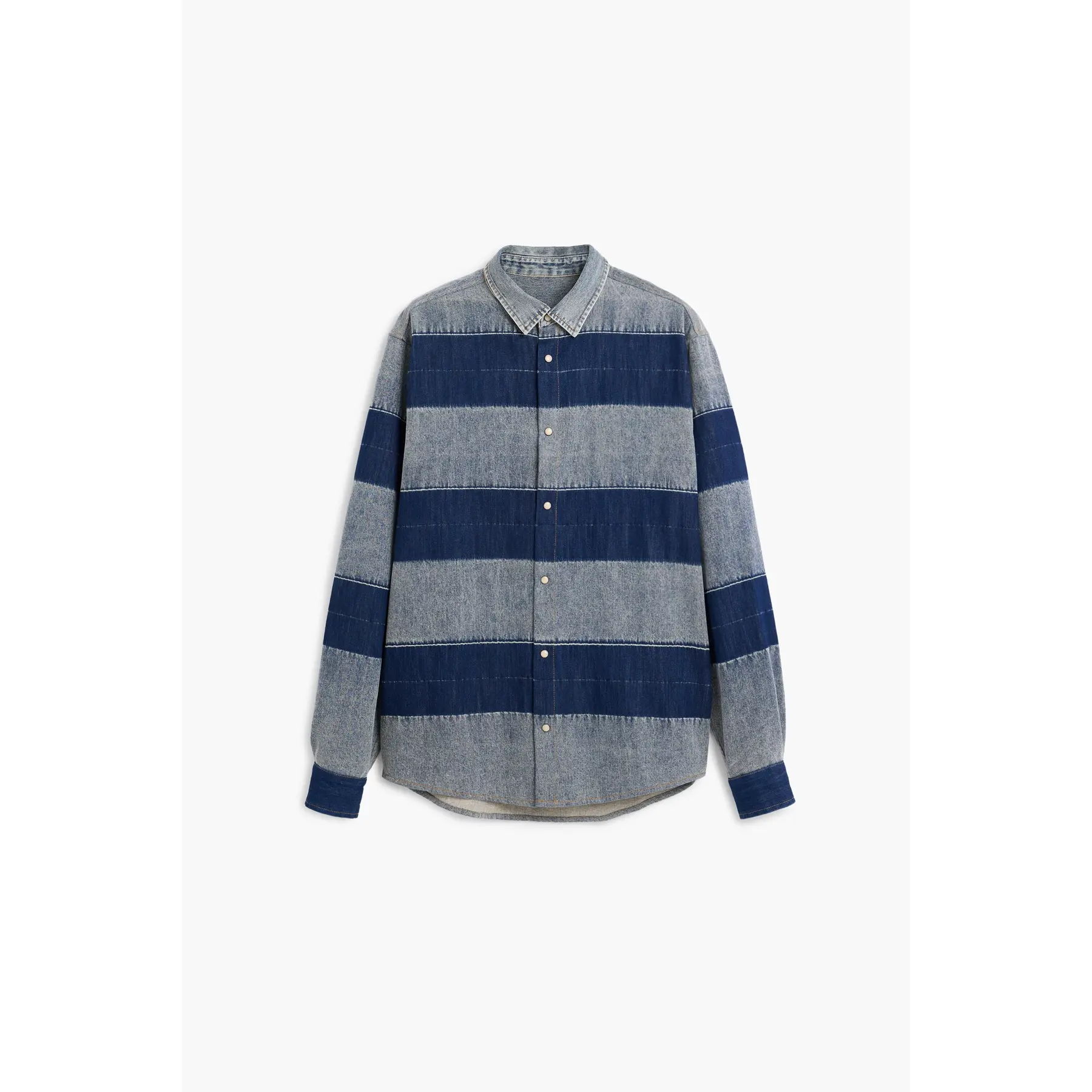 Desigual Herren Bleu Gestreiftes Hemd