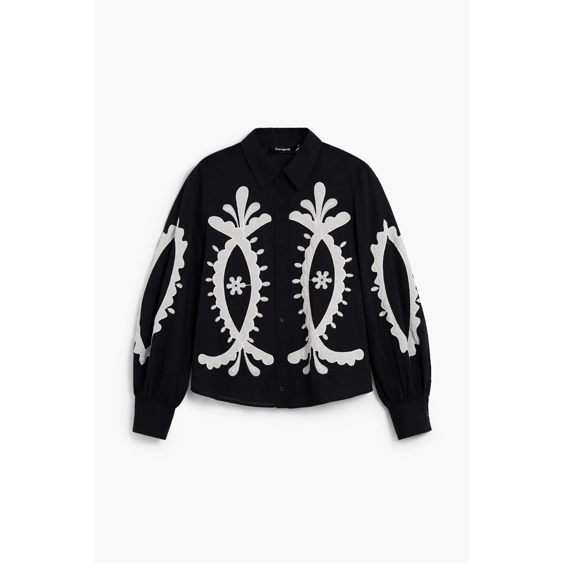 Desigual Damen Noir Langarmshirt Flora