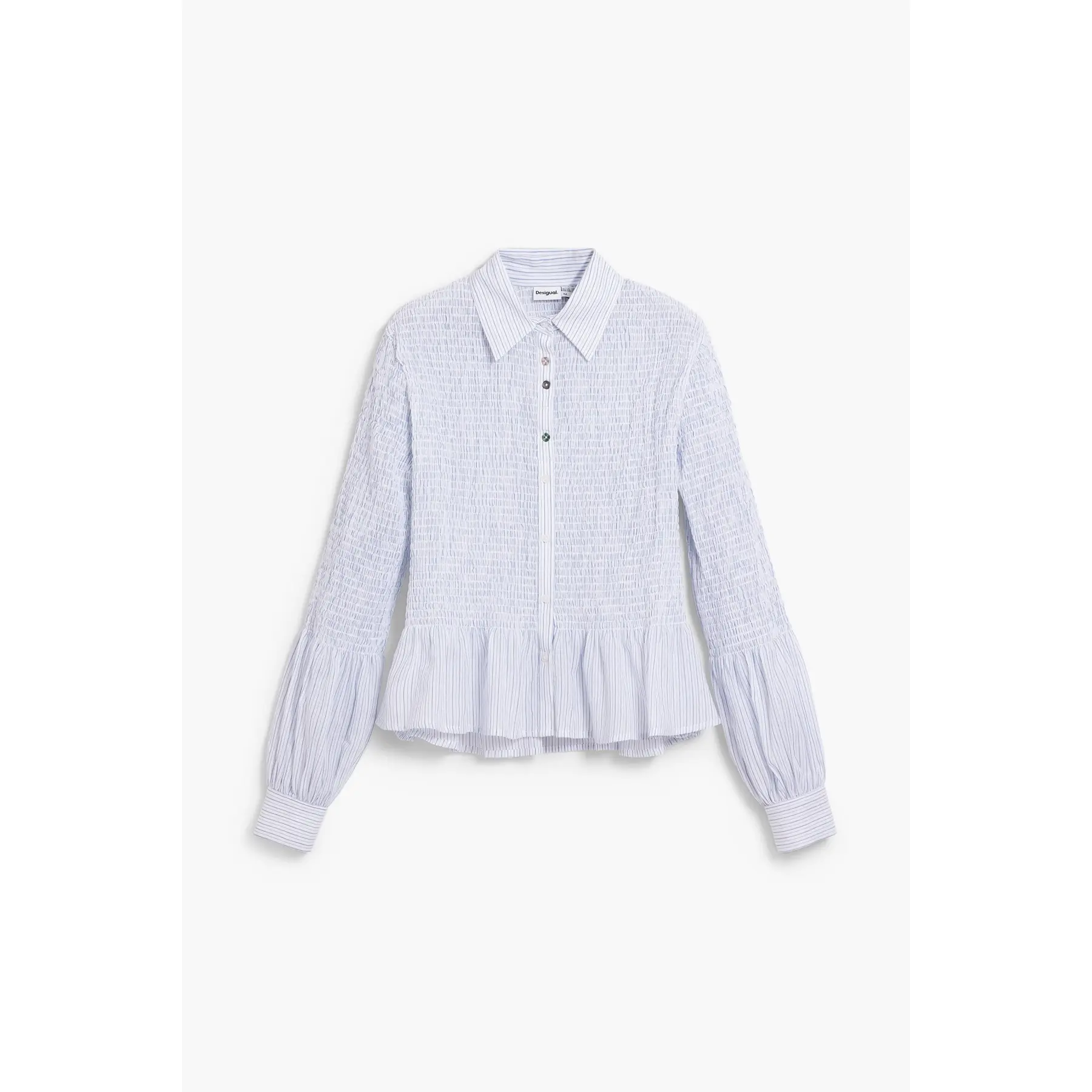 Desigual Donna Blanc Camicia Da A Maniche Lunghe Muri