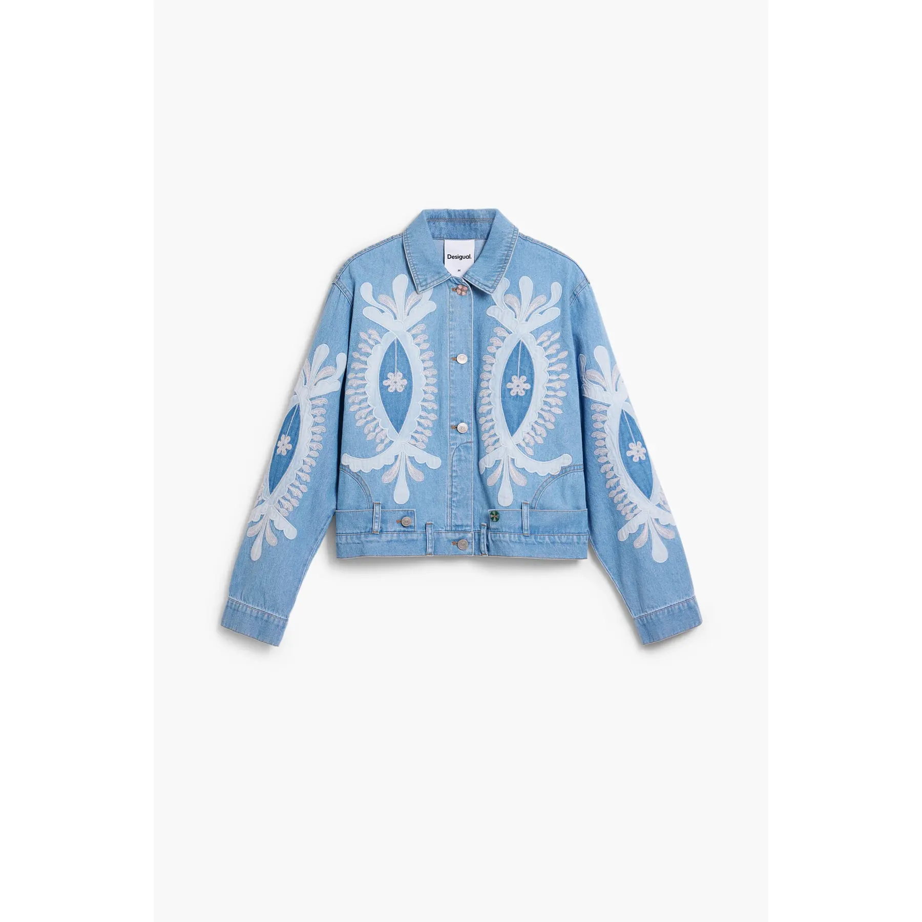 Desigual Women's Bleu Denim Jacket Border
