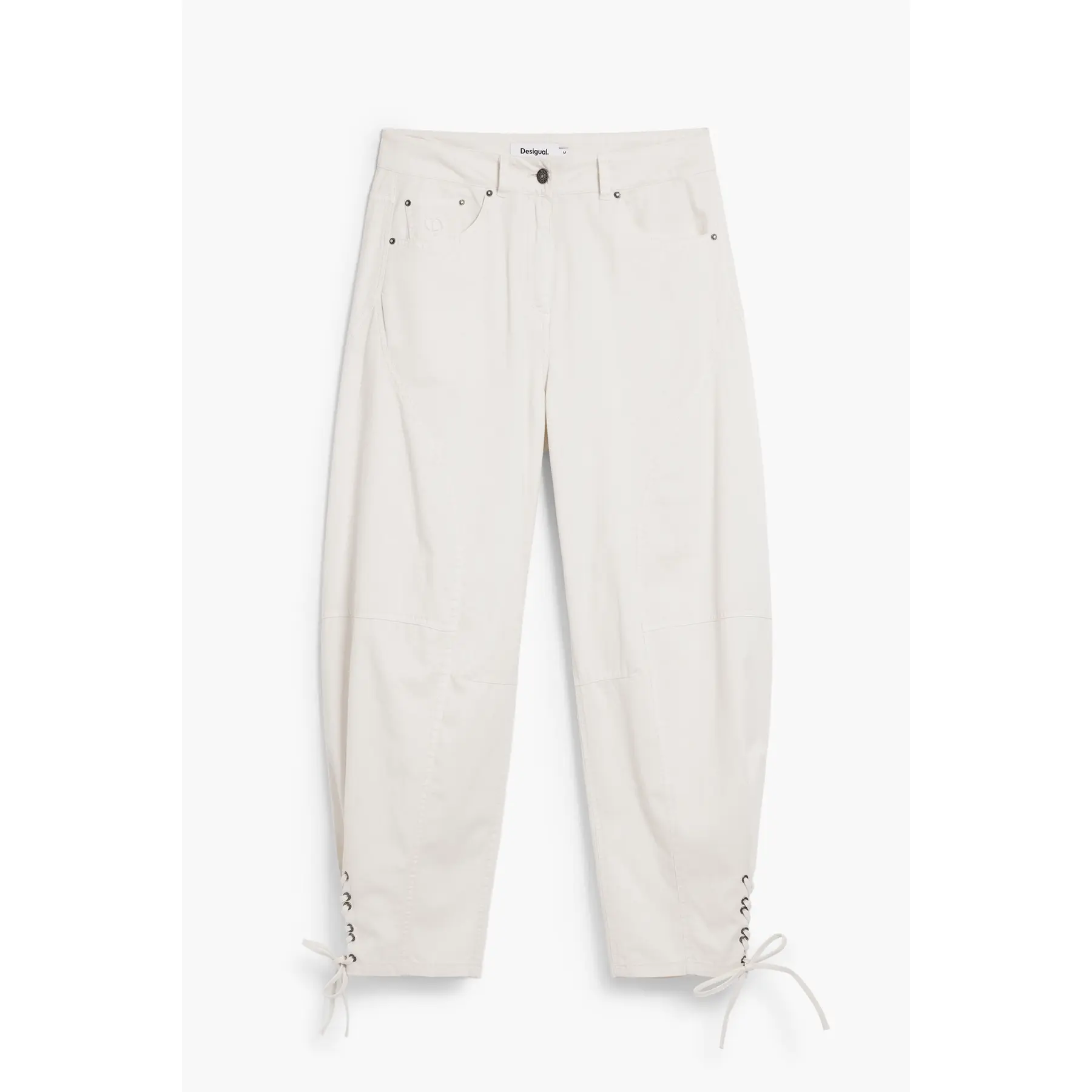 Desigual Women's Blanc Trousers Troy