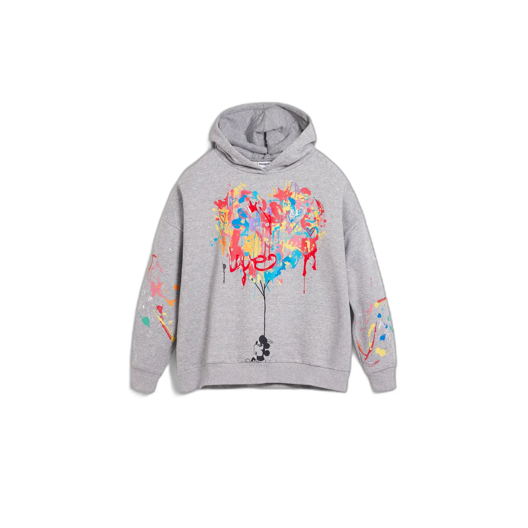 Desigual Damen Gris Hoodie Mickey