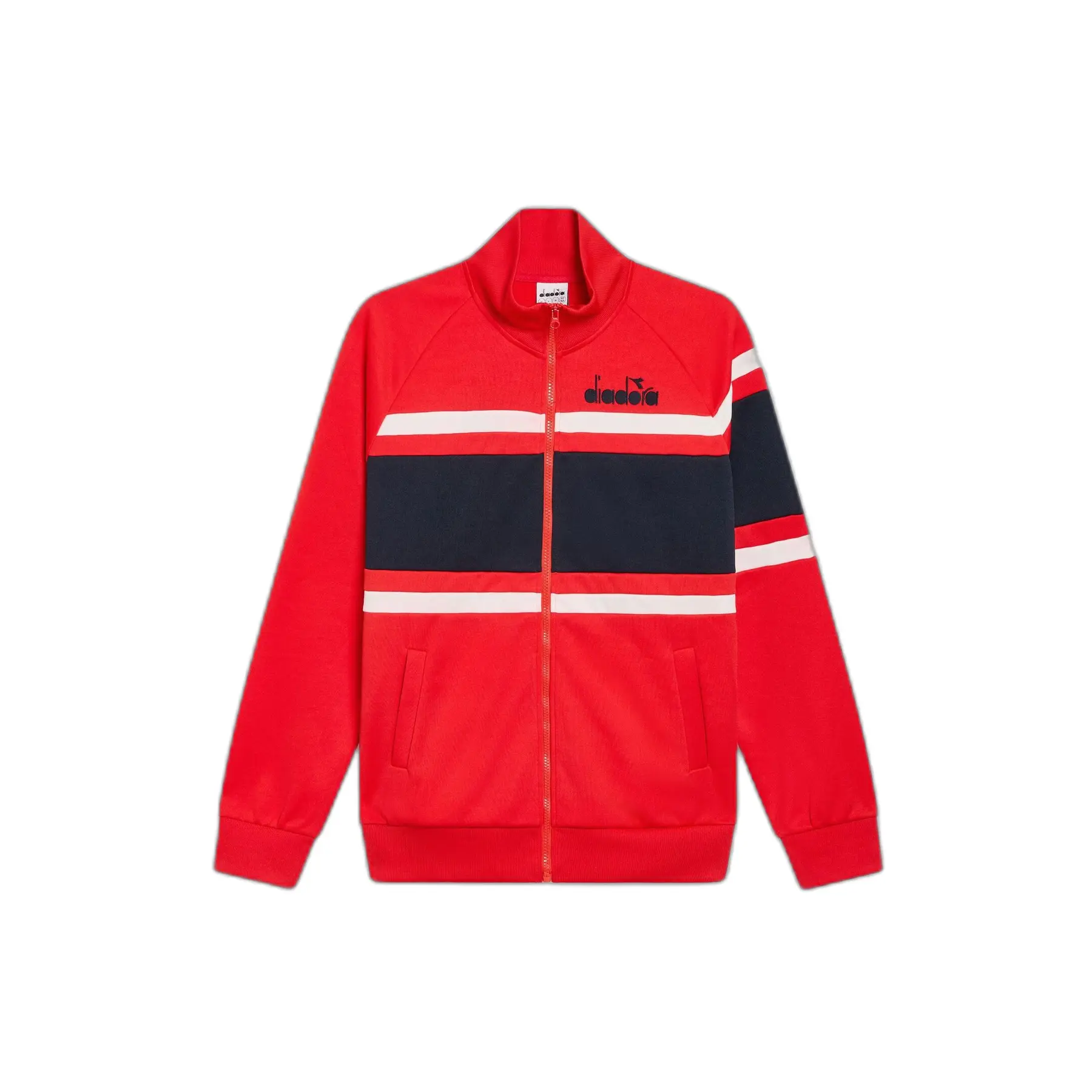 DIADORA 各所ロゴ刺繍入り 大きめ 2枚生地 古着 フルジップジャケット 80s tracksuit jacket Diadora | Foot-Store